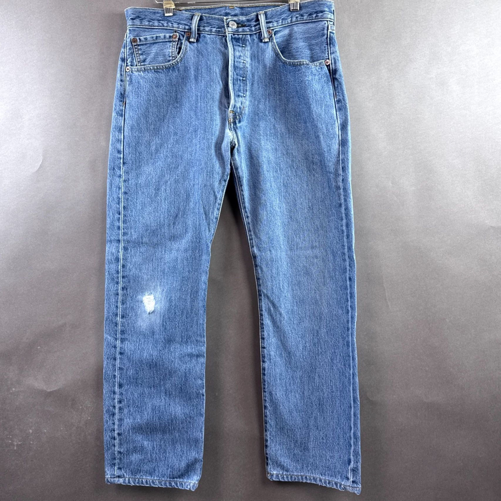 Levi's Levis 501 Jeans Mens 32x30 Blue Button Fly Denim Pants Thrashed Work Distressed Jeans Regular Levi's 501 Model Mexico Vintage No Size US 32 / EU 48 - 3 Thumbnail