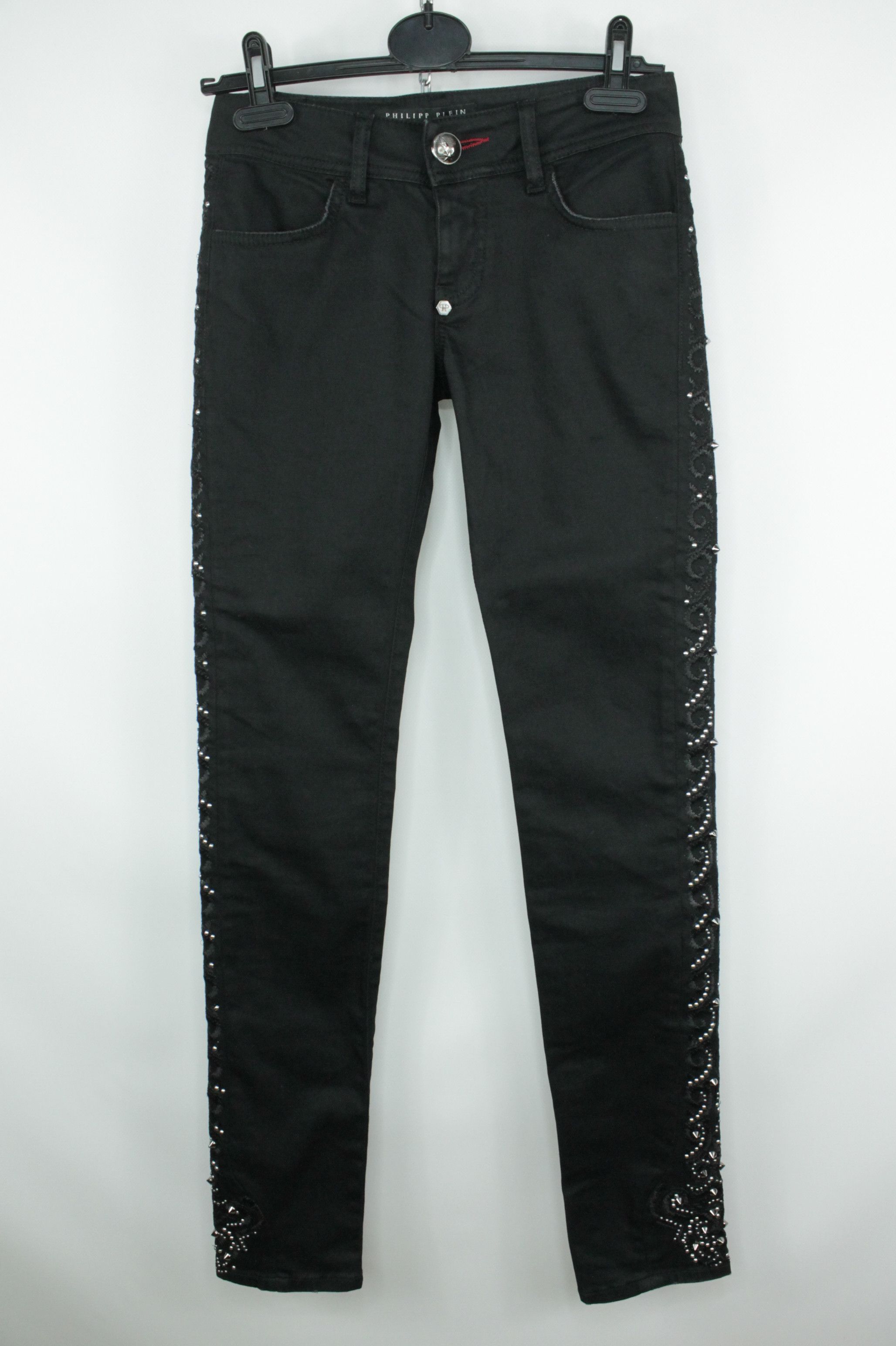 Designer × Philipp Plein Philipp Plein Strawberry Cheesecake Black Denim Women Jeans Size 26" / US 2 / IT 38 - 1 Thumbnail