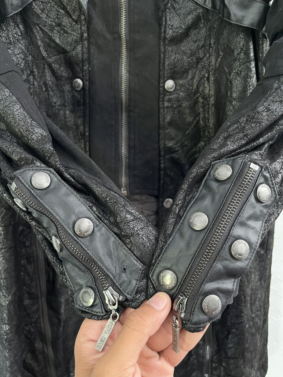 Japanese Brand Crazy Punk rave lace up bondage vkei waxed jacket Size US M / EU 48-50 / 2 - 7 Thumbnail