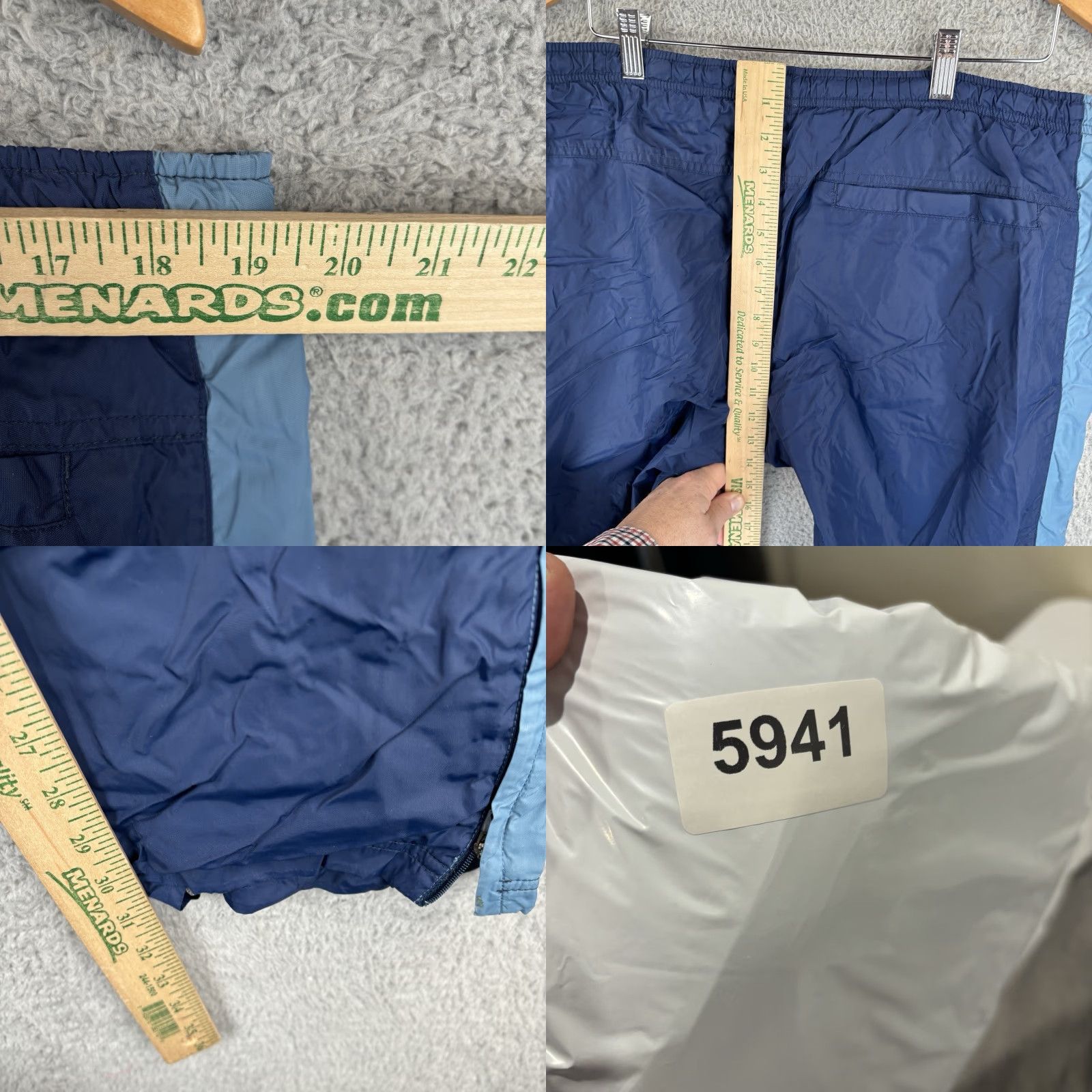 Nike VINTAGE Nike Track Pants Mens L Navy Stripe Jersey Lined Windbreaker 90s Y2K Nike Air Size US L / EU 52-54 / 3 - 8 Thumbnail