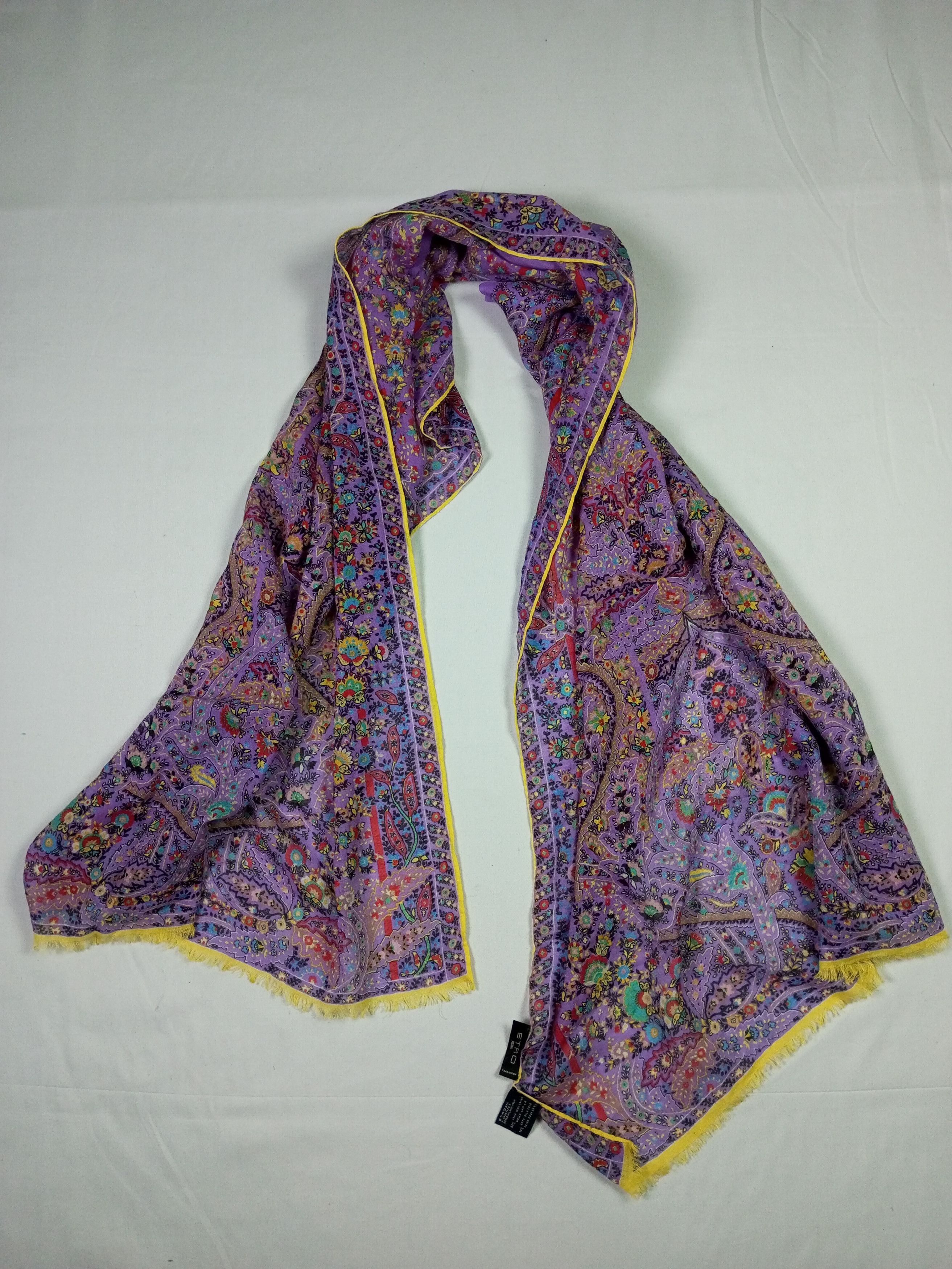 Etro × Vintage Etro Milano 50% Woll 50% Silk Scarf Size ONE SIZE - 10 Thumbnail