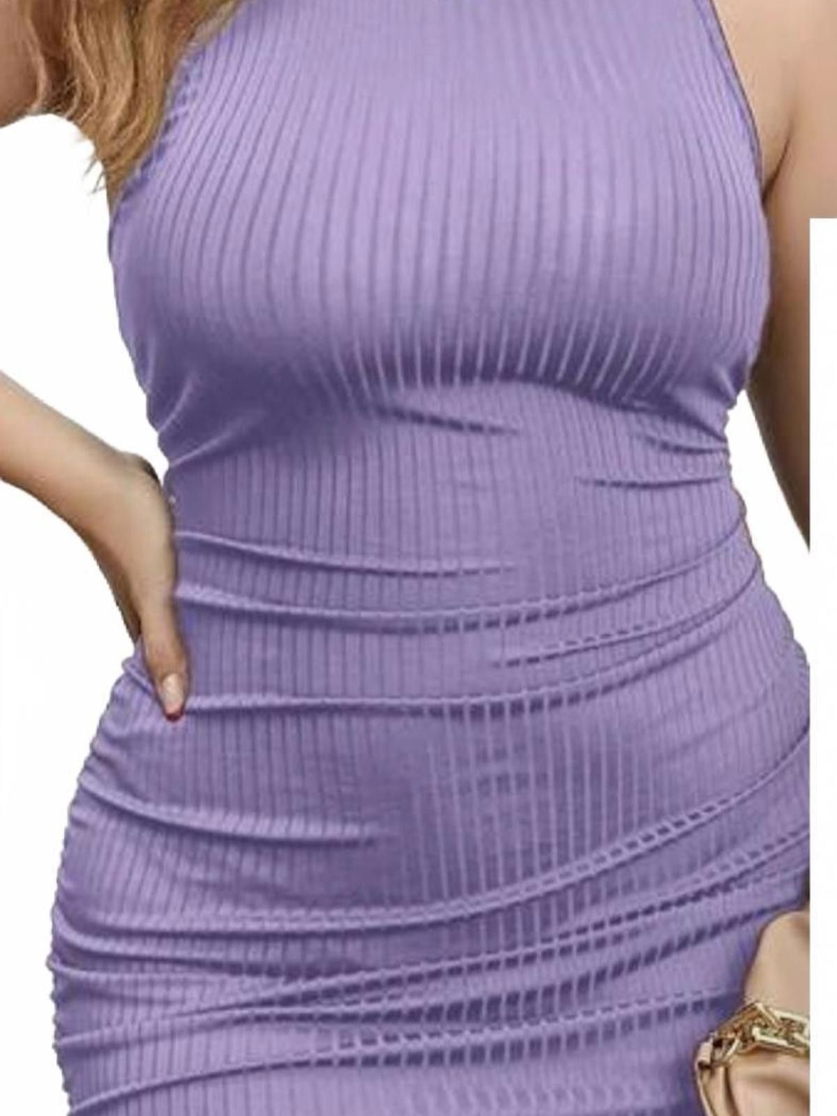 Designer Chic Sleeveless Purple Midi Dress Size M / US 6-8 / IT 42-44 - 2 Thumbnail