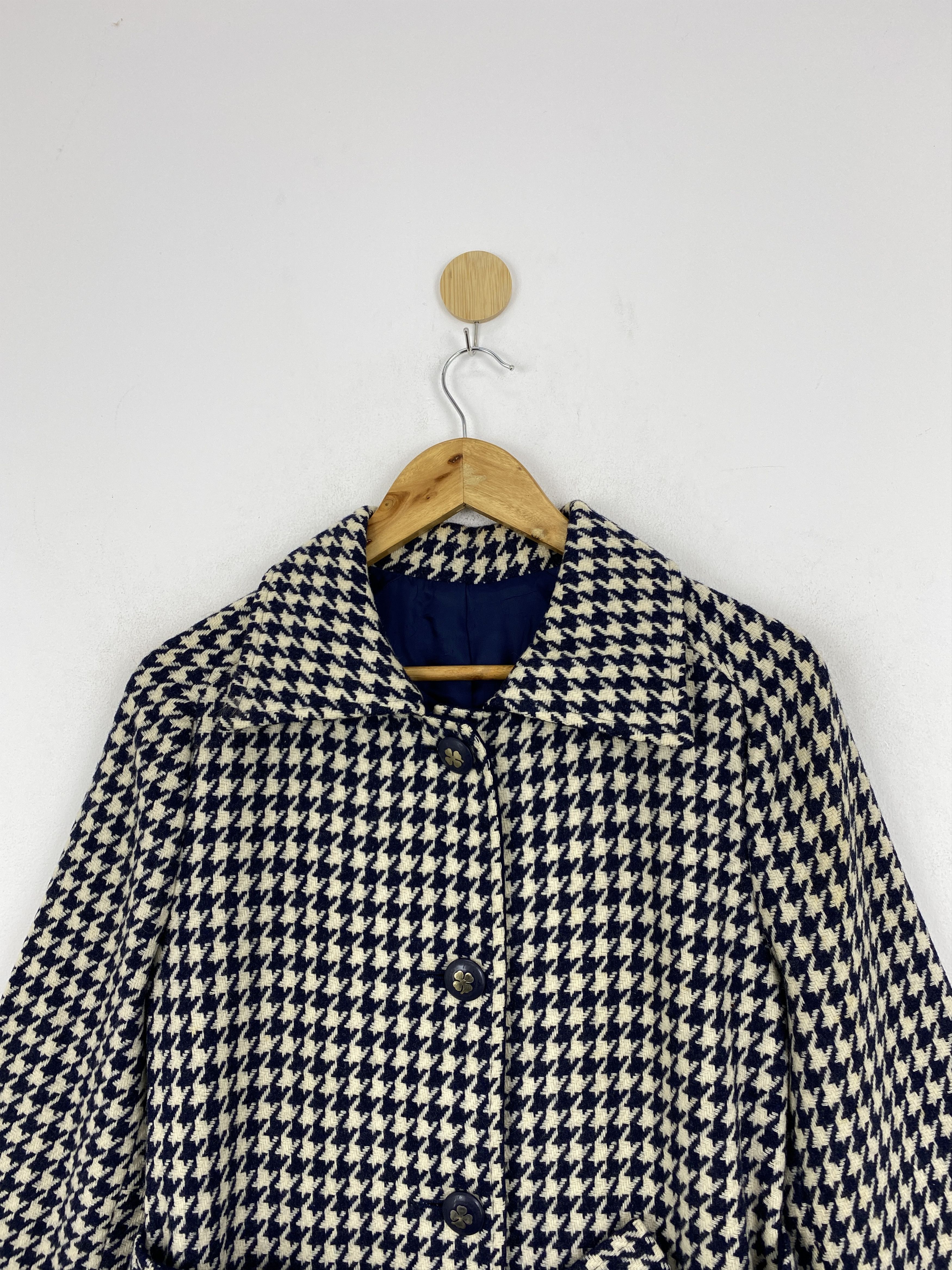 Japanese Brand Vintage Twenty Two Up Ladies Belted Blue White Coat JA0064 Size S / US 4 / IT 40 - 3 Thumbnail