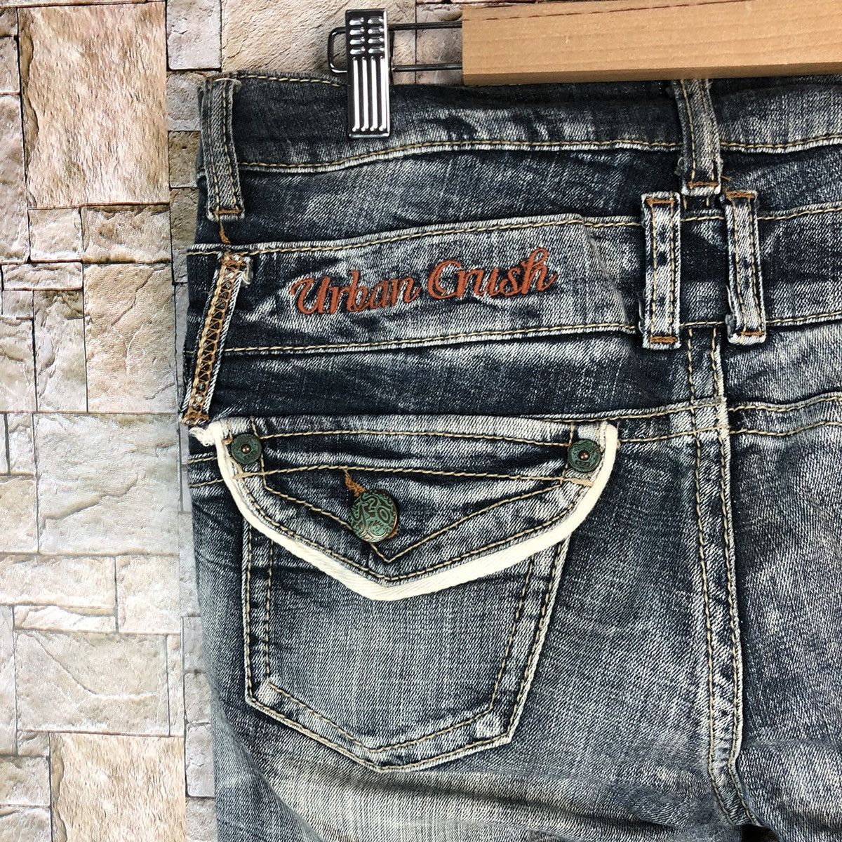 Japanese Brand Urban Crush faded Blue denim Jeans #A996 Size 30" / US 8 / IT 44 - 17 Thumbnail