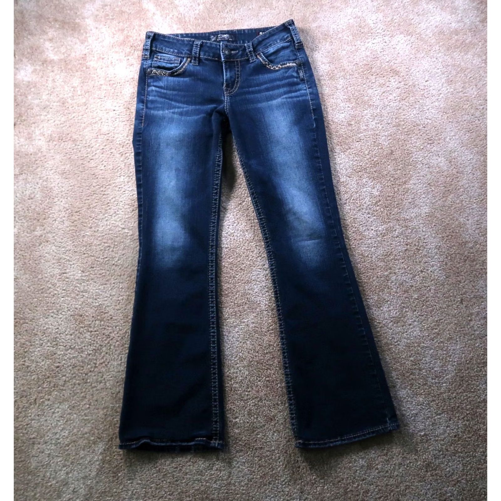 Silver Jeans Co. Silver Jeans Suki Bootcut Jeans Women's 28x31 Blue Denim Stretch Slim 5-Pocket Regular Mids Rise Adult Womens Jeans Size 28" / US 6 / IT 42 - 2 Thumbnail
