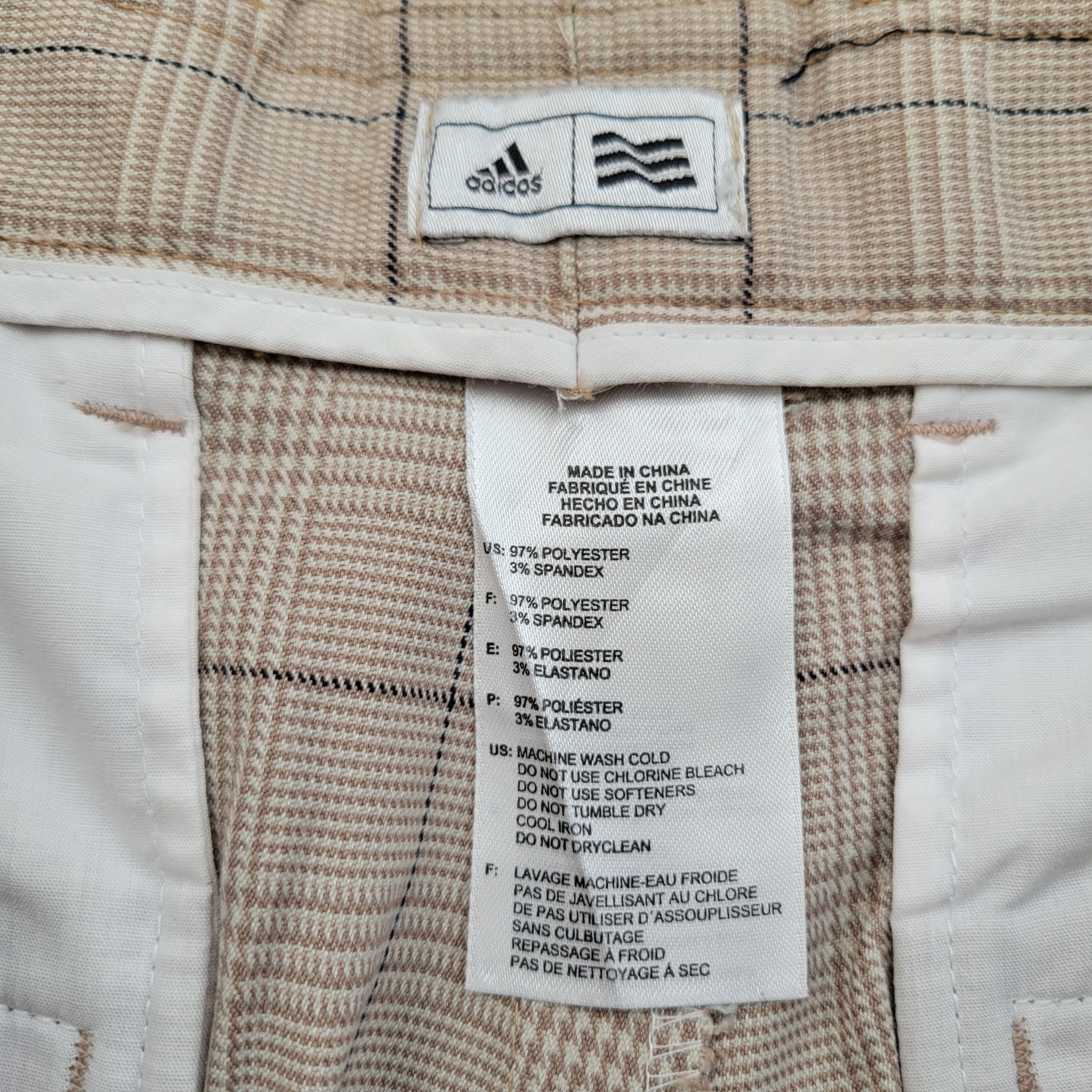 Adidas Adidas Men's Tan Plaid Shorts Size 34 Inseam 10" Size US 34 / EU 50 - 5 Thumbnail