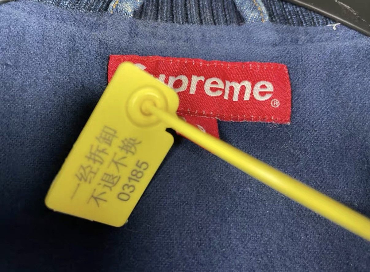 Supreme Supreme Denim Varsity Jacket Denim Baseball Jacket J31 Size US S / EU 44-46 / 1 - 6 Thumbnail