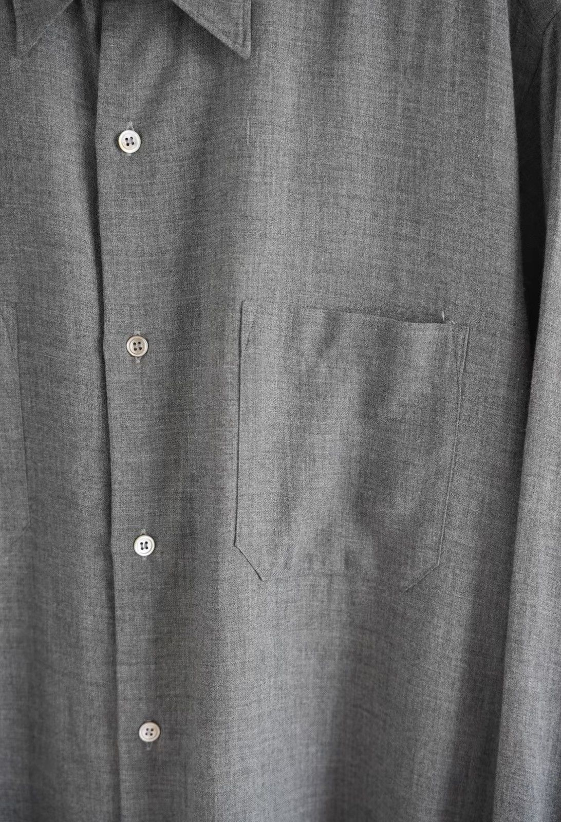 Yohji Yamamoto Yohji Yamamoto 80s Scissors Collar Grey Wool Shirt J4 Size US M / EU 48-50 / 2 - 4 Thumbnail