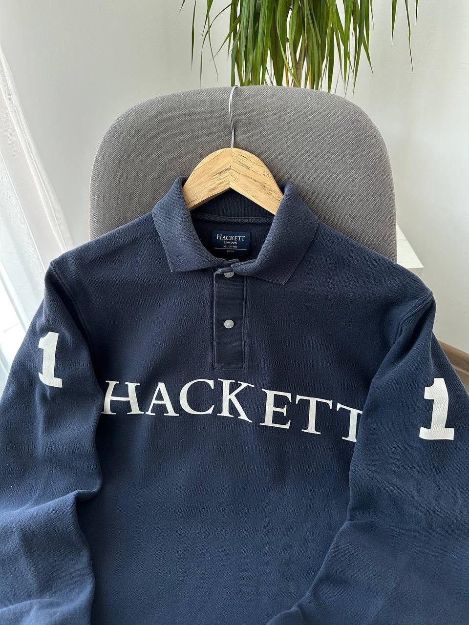 Hackett × Vintage Vintage Hackett 1 Blue Big Logo Rugby Sweatshirt Size US S / EU 44-46 / 1 - 6 Thumbnail