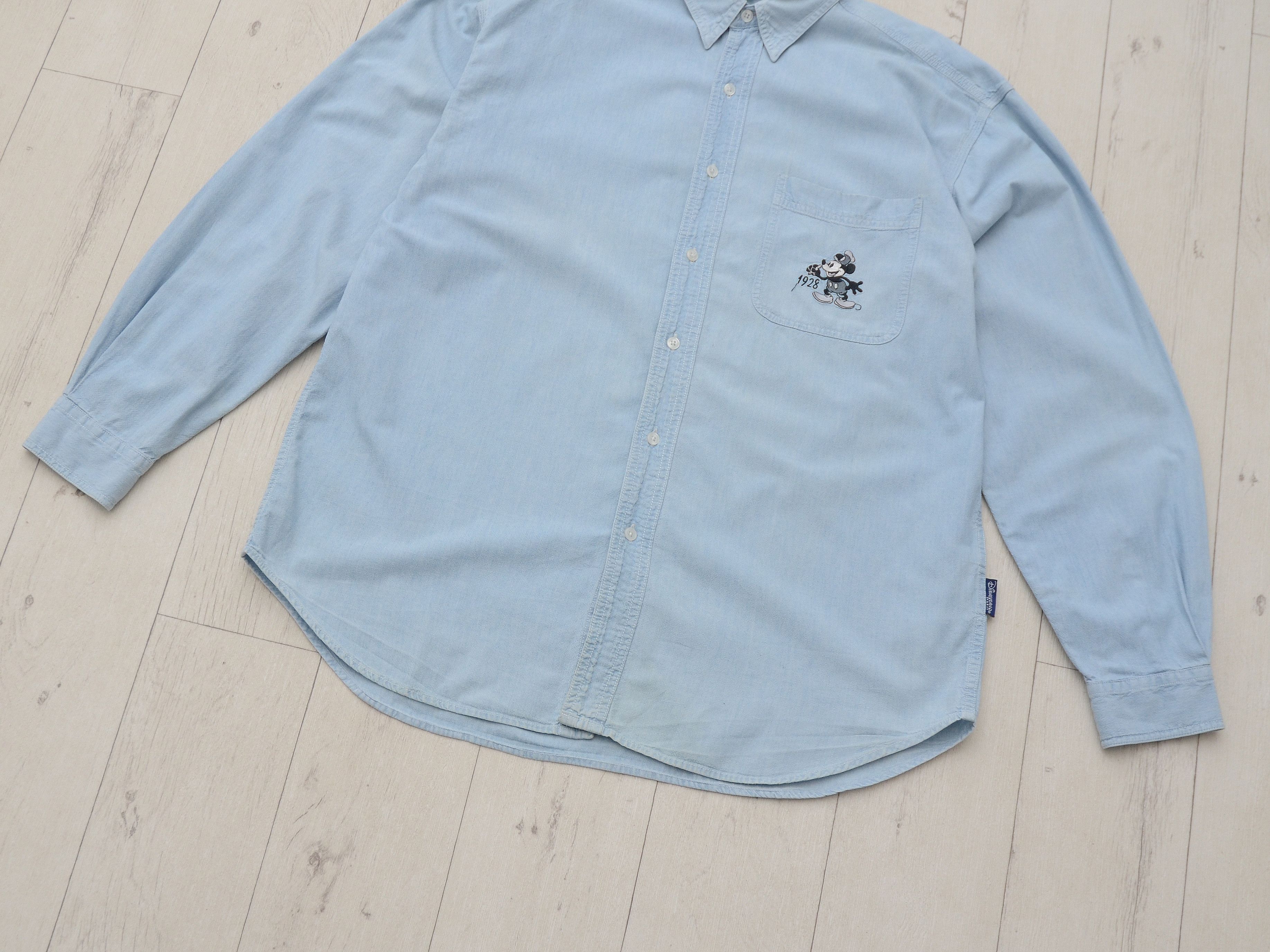 Disney × Vintage Vintage Disney Store Denim Shirt Evolution Mickey Mouse Size US L / EU 52-54 / 3 - 4 Thumbnail