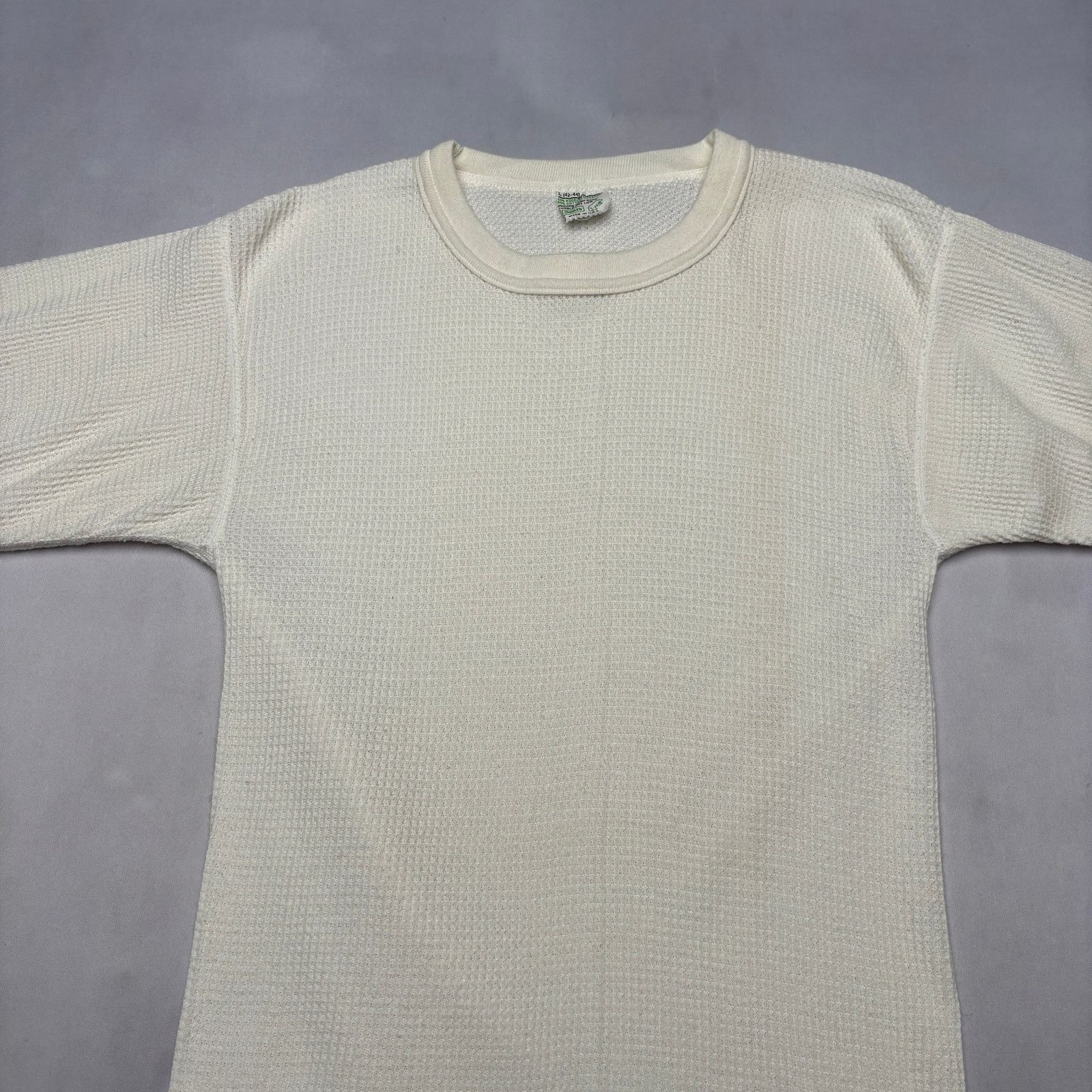 Sears × Vintage Vintage 70s Sears Thermal Waffle Shirt Men's Large Grunge Size US L / EU 52-54 / 3 - 2 Thumbnail