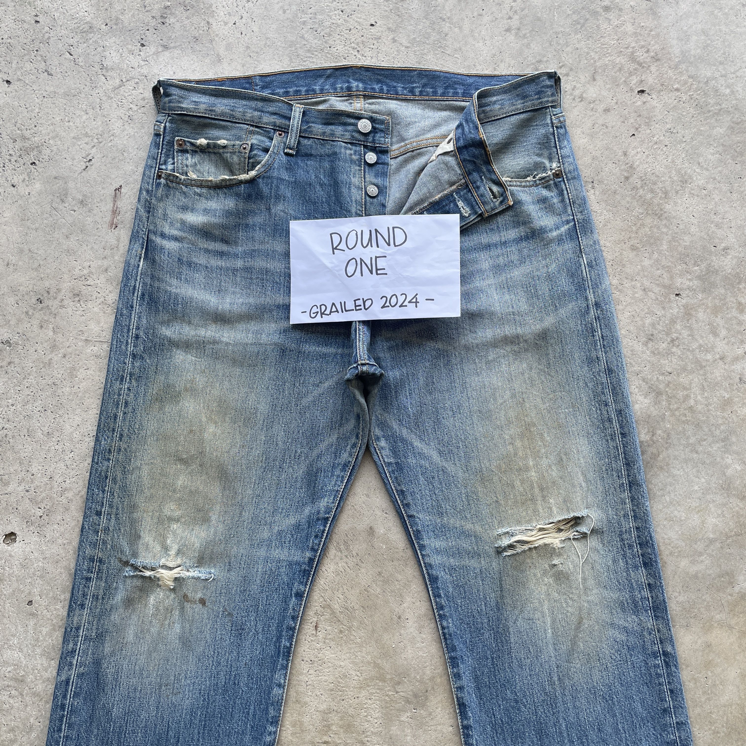 Levi's VINTAGE LEVI’S 501 MUDWASH DISTRESSED JEANS FADED PANTS W37 Size US 37 - 3 Thumbnail