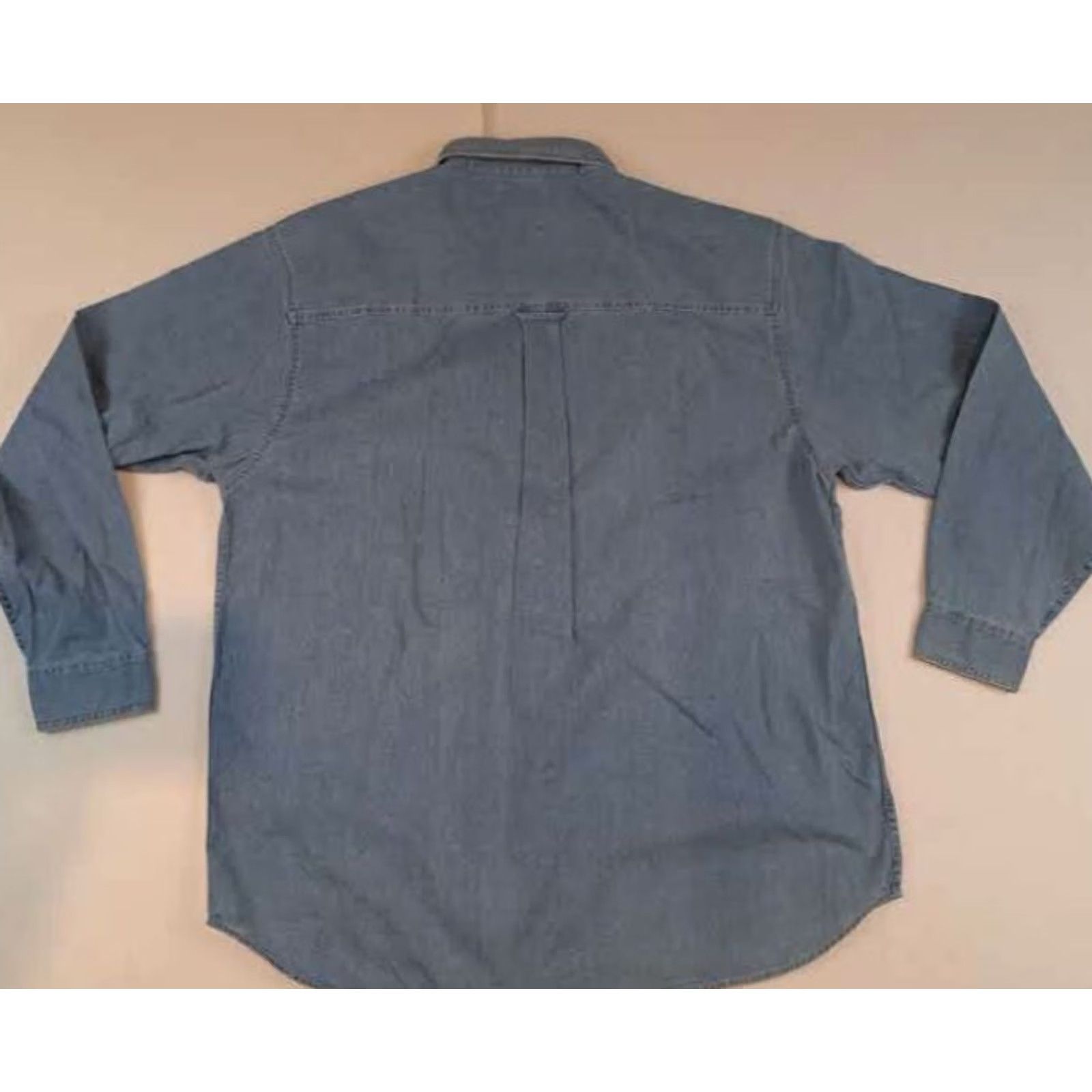 Vintage NWT B-Sting Denim Blue Button-Up Long Sleeve Shirt XXL Men Regular Size 2XL Solid Blue Jeans not included Size US XXL / EU 58 / 5 - 5 Thumbnail