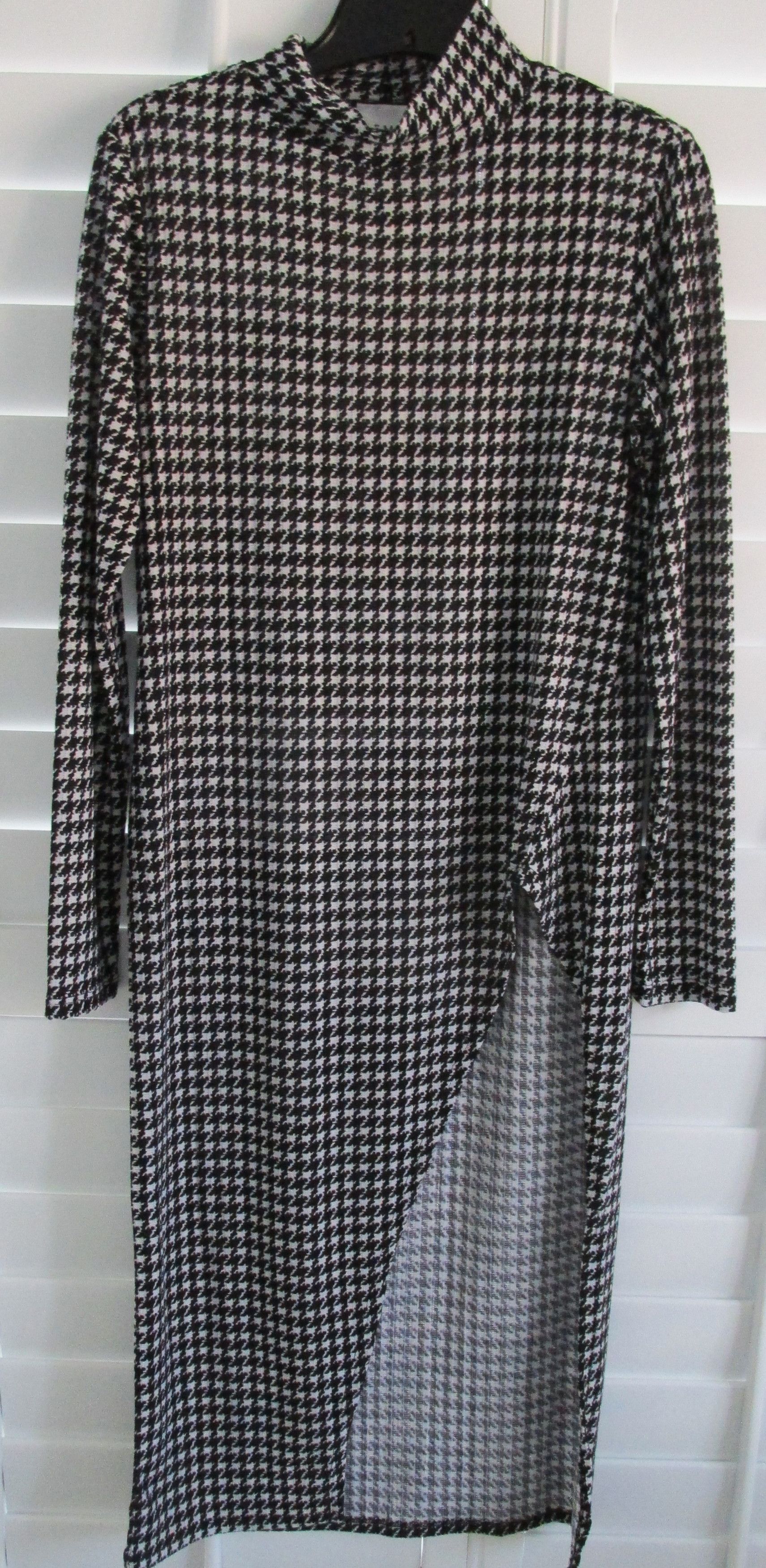 Other Emilia (NWT) Women's Hi-Slit Houndstooth Knit Dress Medium Size M / US 6-8 / IT 42-44 - 1 Thumbnail