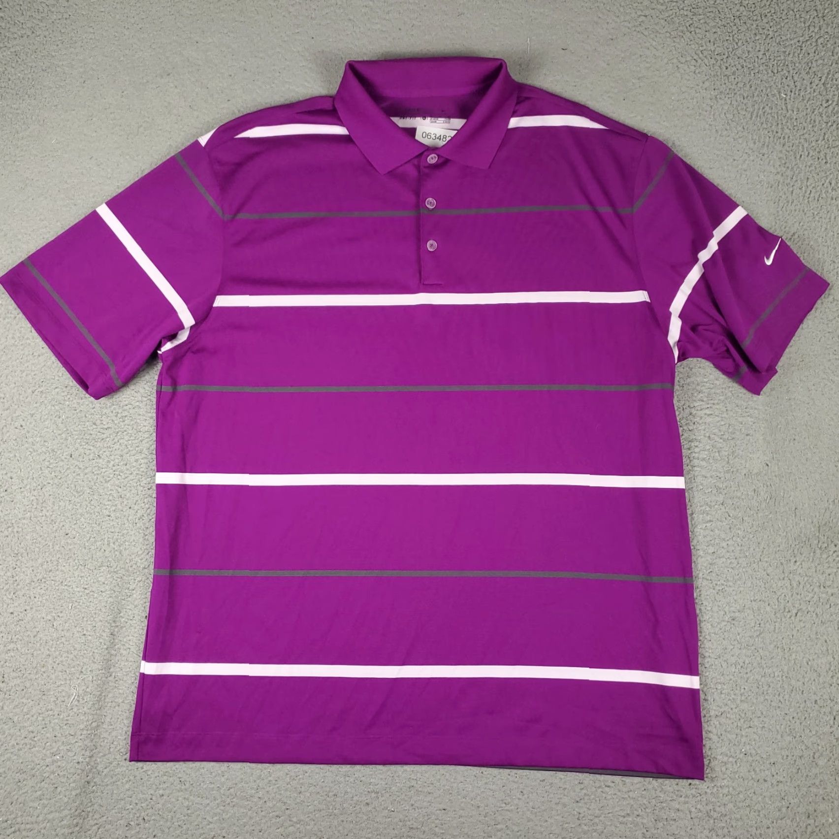 Nike Nike Polo Shirt Mens XL Purple Striped Swoosh Golf Casual Short Sleeve Size US XL / EU 56 / 4 - 2 Thumbnail