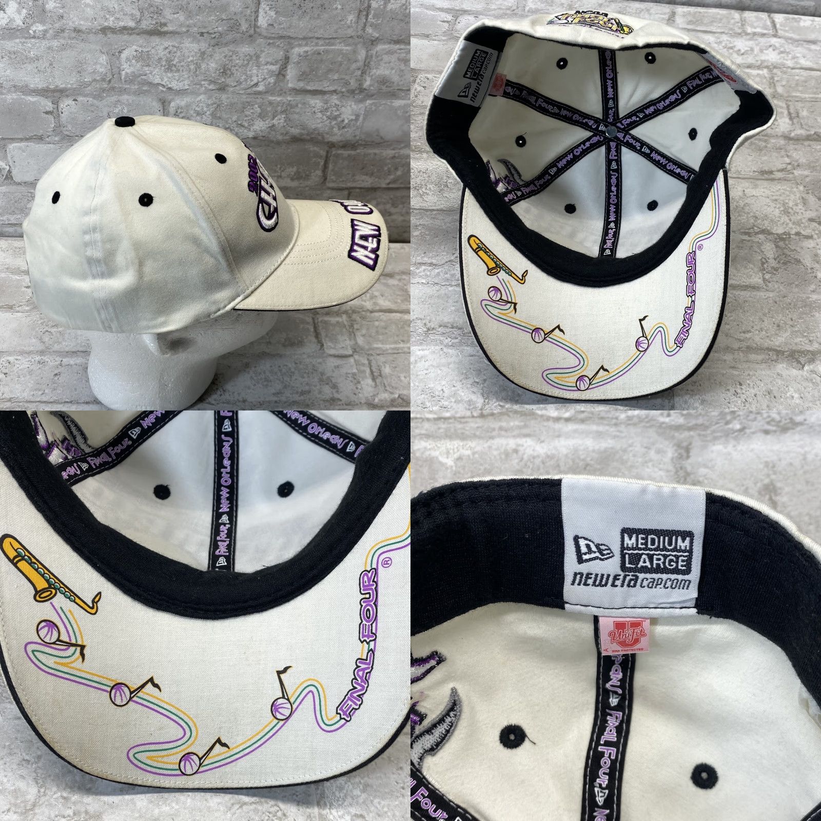 New Era VINTAGE New Era Syracuse University hat Baseball Cap Adjustable Final Four 2003 White Cotton Blend M/L Men Boys Size ONE SIZE - 8 Thumbnail