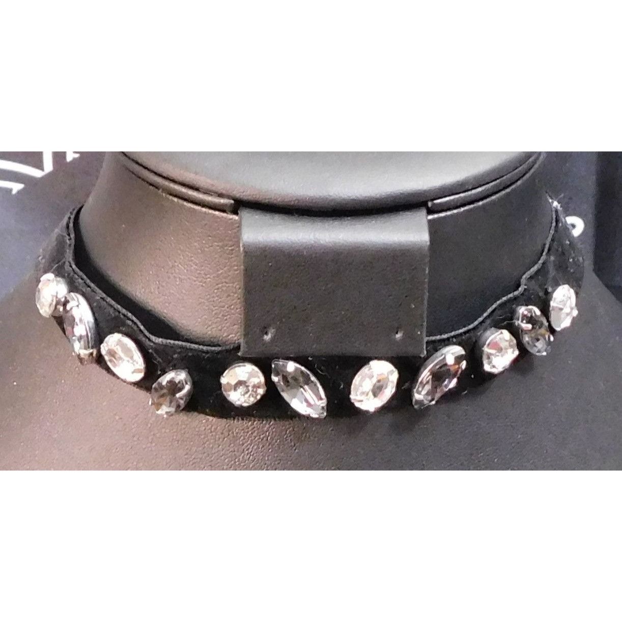 Handmade Glam Goth Hand Sewn Rhinestone Velvet Choker Size ONE SIZE - 1 Thumbnail