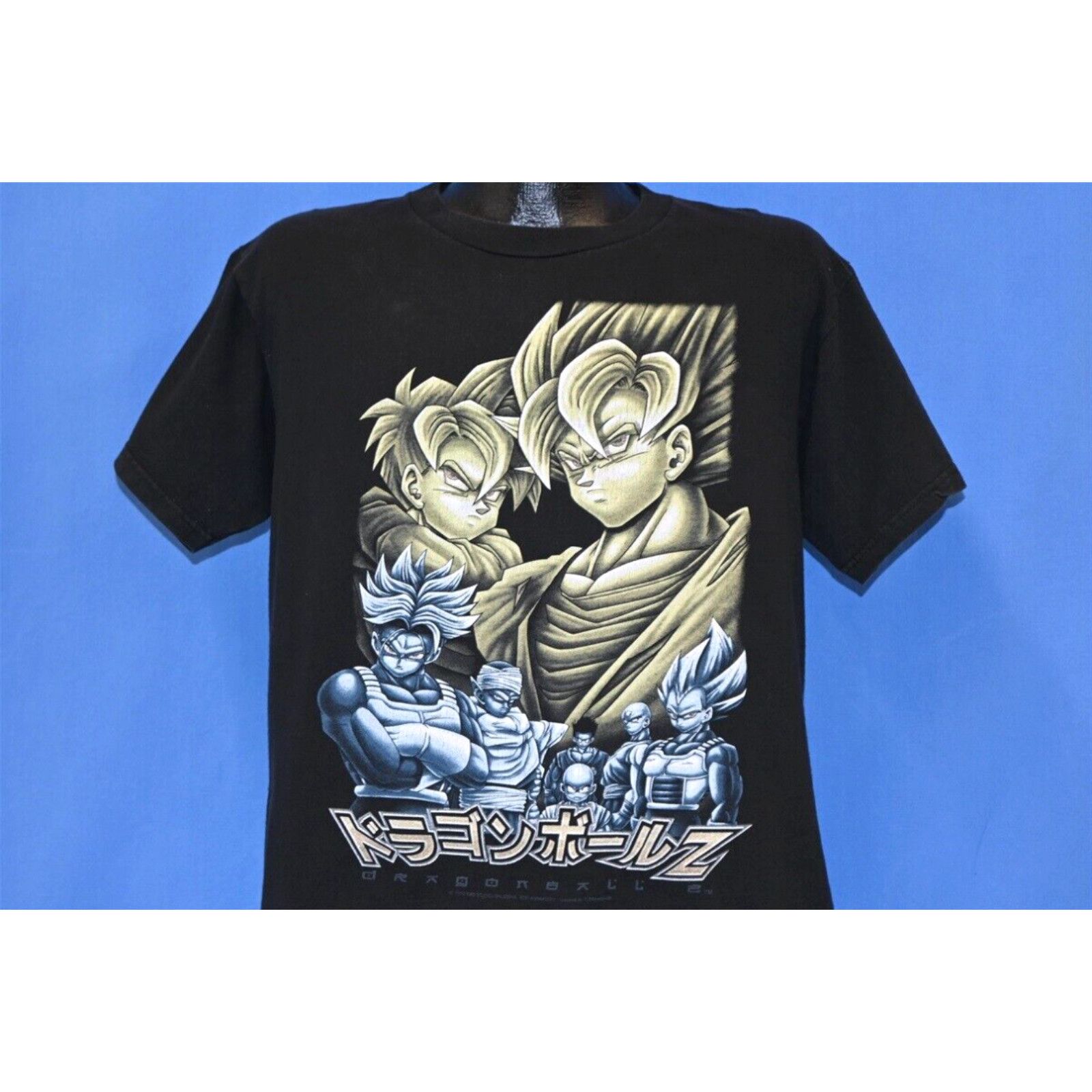 image of Bally Vintage 90's Dragon Ball Z Manga Comics Goku Vegeta Gohan Anime T-Shirt Youth XL in White