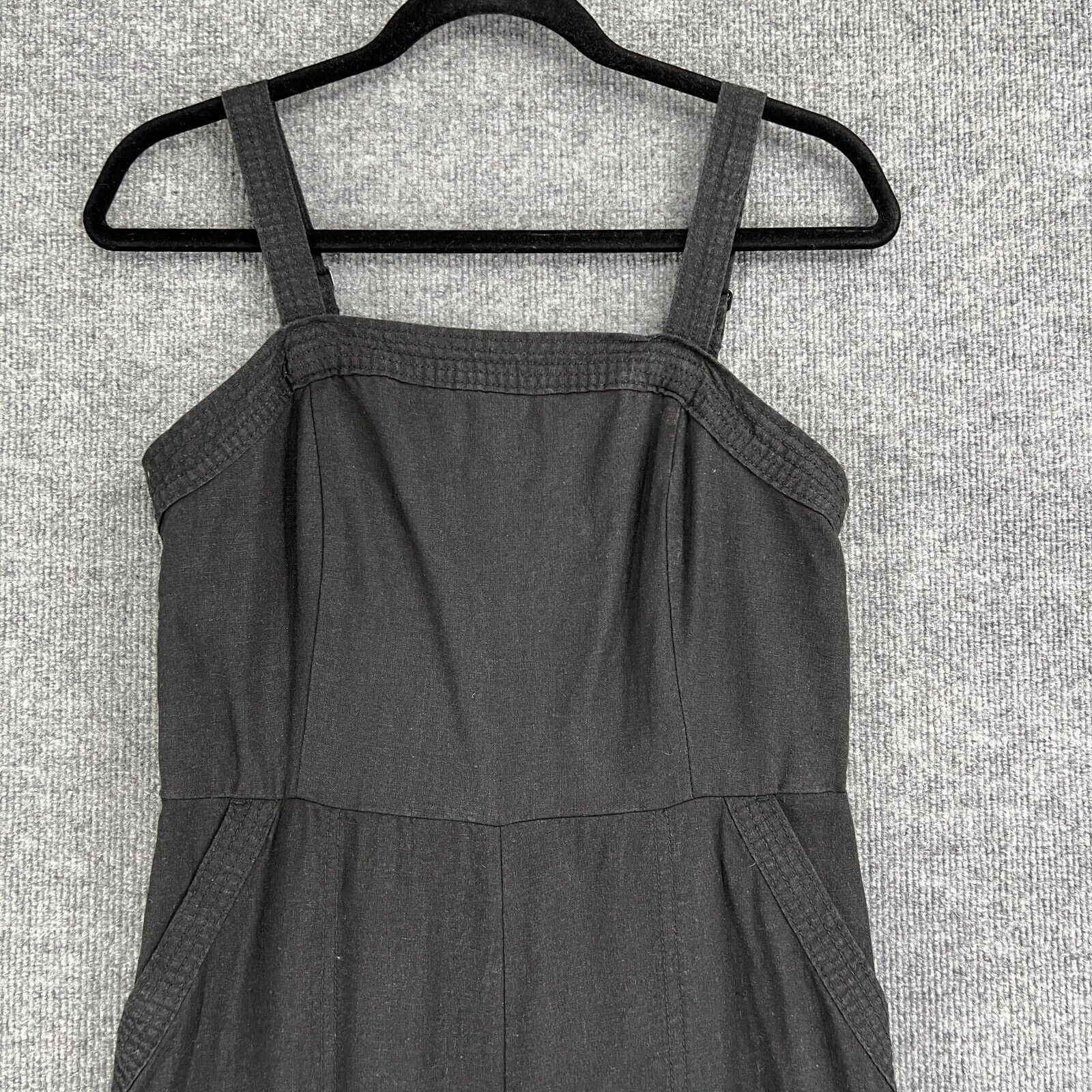 Old Navy Old Navy Jumpsuit Black Linen Blend Wide Leg Smocked Sz M Size 28" / US 6 / IT 42 - 2 Thumbnail