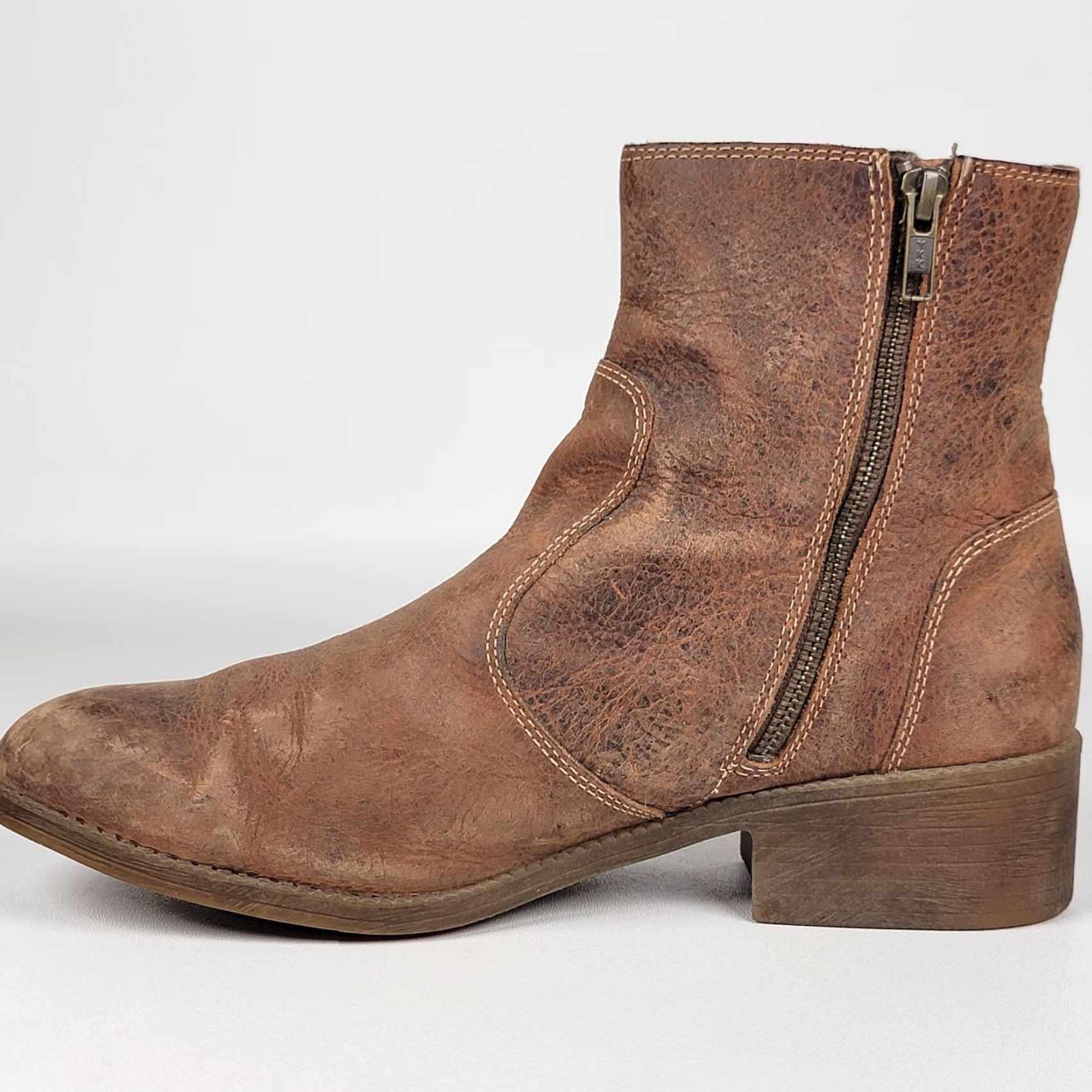 Sperry Sperry Top-Sider Boots Women's Burnished Leather Juniper Glyn Brown Zip 11 Bootie Casual Travel Workwear Size US 11 / IT 41 - 4 Thumbnail