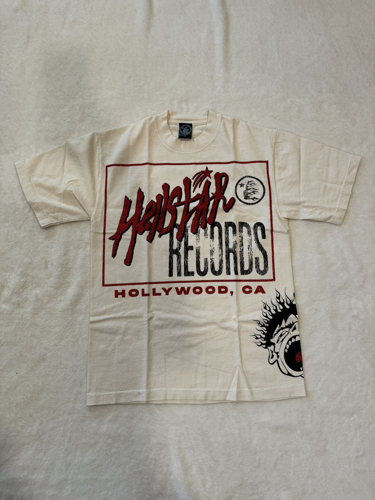 Image of Hellstar Records Tee in Cream, Men's (Size Small)