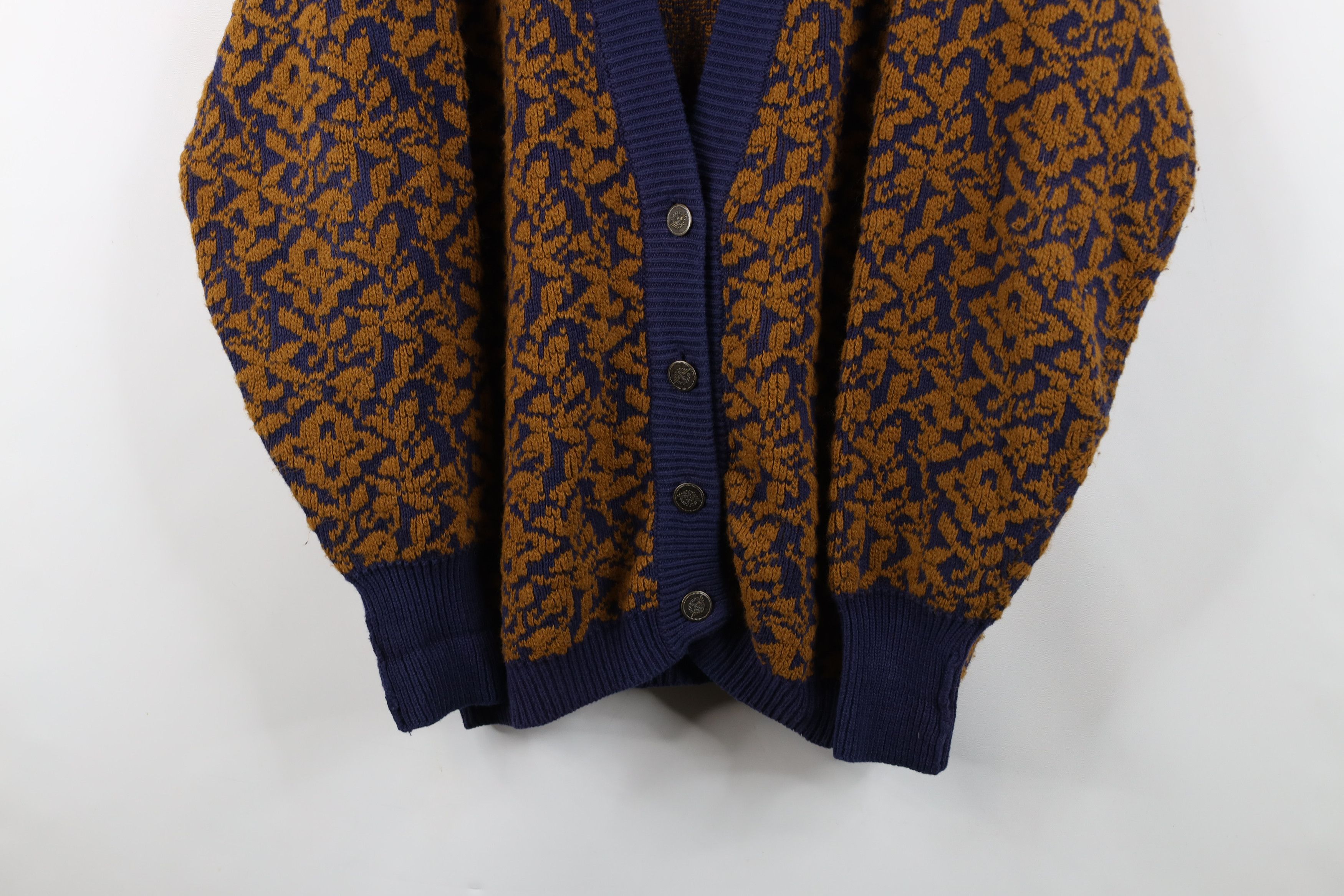 Vintage Vintage 90s Streetwear Abstract Flower Knit Cardigan Sweater Size M / US 6-8 / IT 42-44 - 3 Thumbnail
