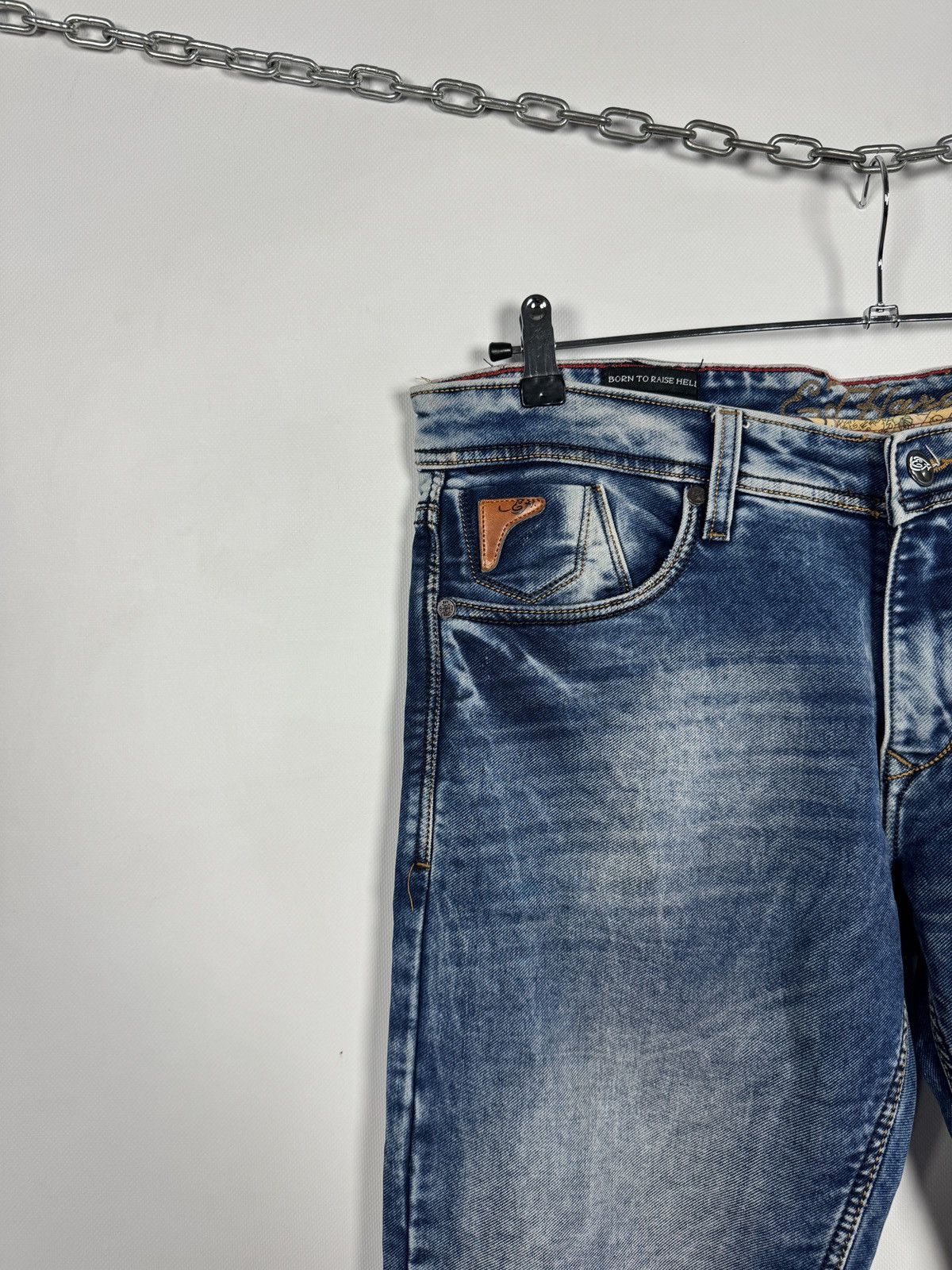 Ed Hardy Ed Hardy Blue Faded Jeans Straight Fit Denim Pants Sz 36-38 Size US 36 / EU 52 - 4 Thumbnail