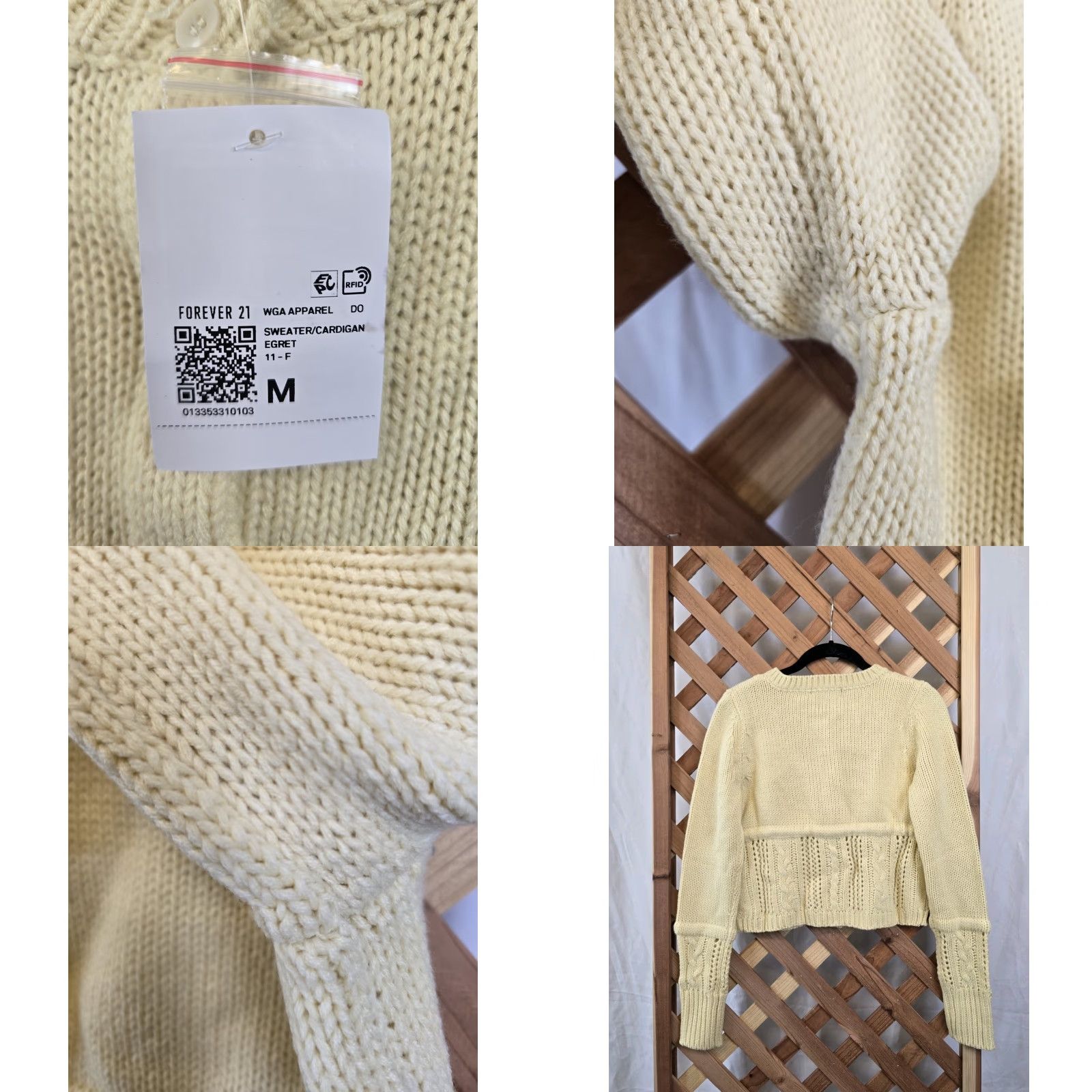 Forever 21 FOREVER 21 Cardigan Sweater - Tie-Front - Yellow - M - Women - Knit - Long Sleeve - NWT Size M / US 6-8 / IT 42-44 - 8 Thumbnail