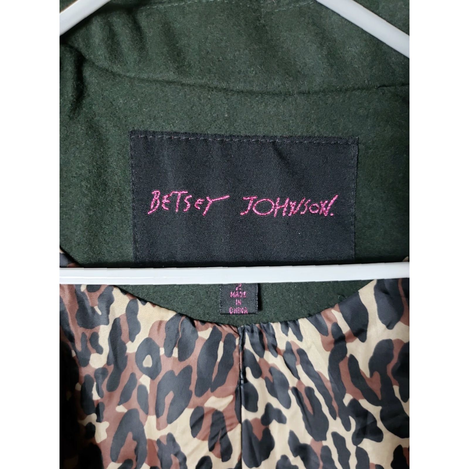 Betsey Johnson Betsey Johnson Black Label Womens |2| Forest Green Wool Coat w/Sherpa Lined Hood Jacket/Coat, Hooded, Lined, Vintage Size XS / US 0-2 / IT 36-38 - 5 Thumbnail