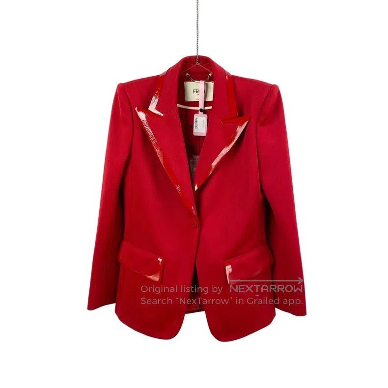 Fendi Fendi Polyester Red Blazer Jacket Size XS / US 0-2 / IT 36-38 - 1 Thumbnail