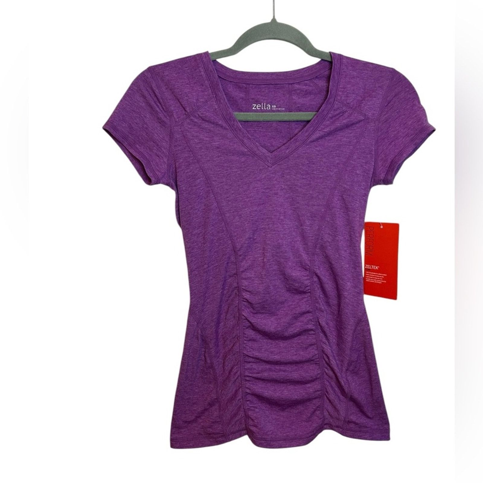 Other Nwt Zella Purple Ruched Active Tee Size XS / US 0-2 / IT 36-38 - 1 Thumbnail