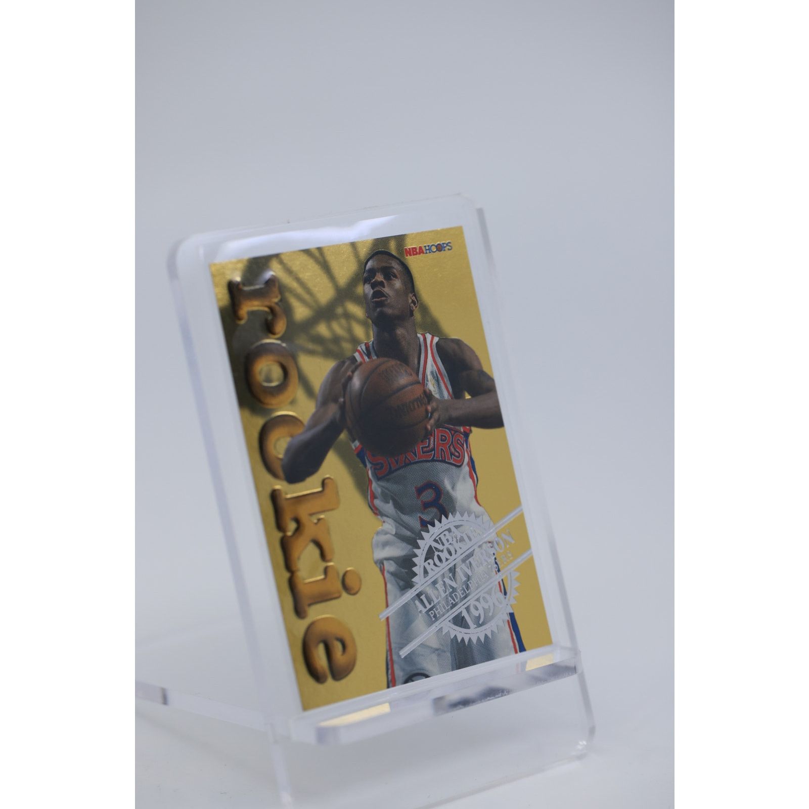 NBA 1996 NBA Hoops Rookie #12 Allen Iverson RC PSA 9 Size ONE SIZE - 3 Thumbnail