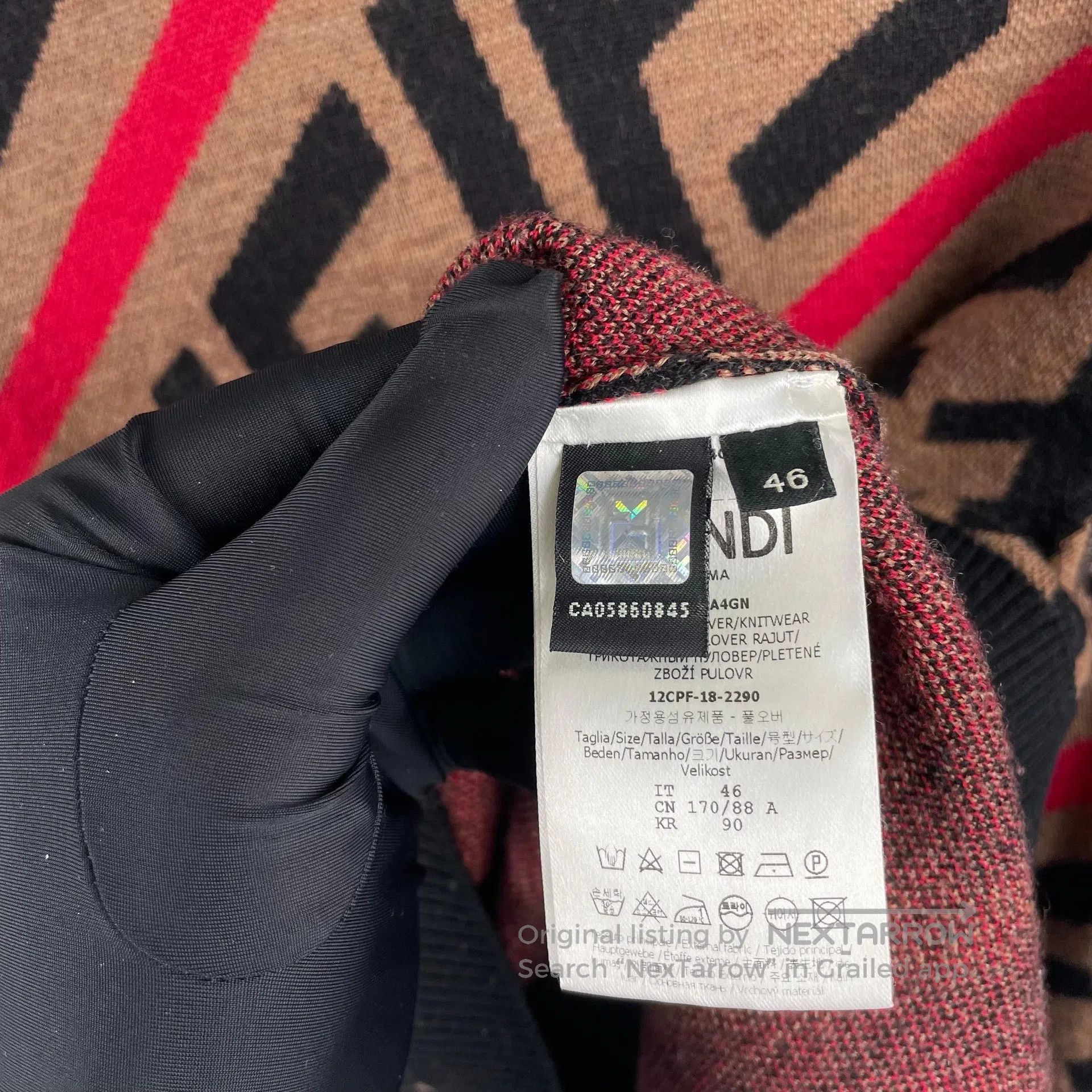 Fendi FENDI Black logo cotton hoodie size 46 with color block| Size US S / EU 44-46 / 1 - 7 Thumbnail