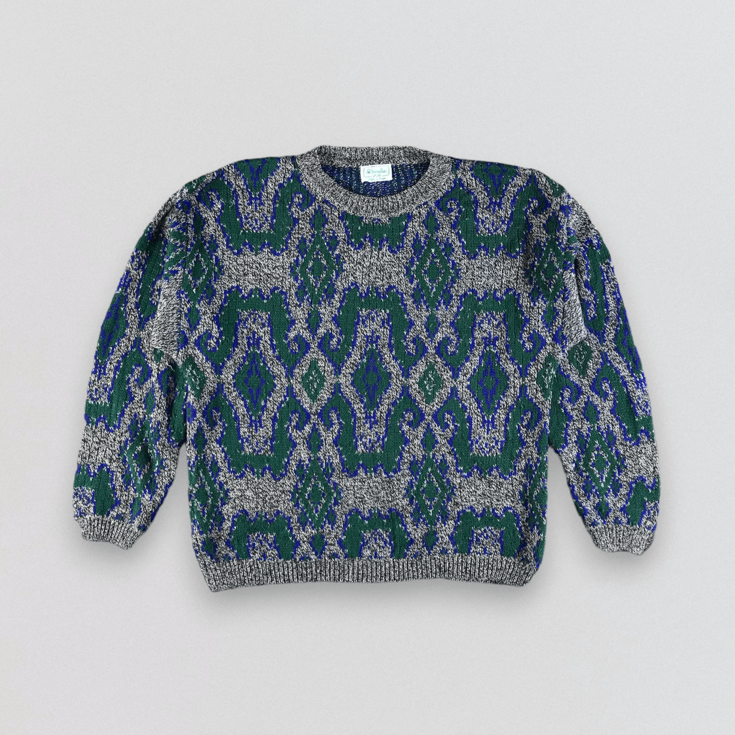 Benetton Vintage Benetton Knit Sweatshirt K1060 Size US M / EU 48-50 / 2 - 1 Thumbnail