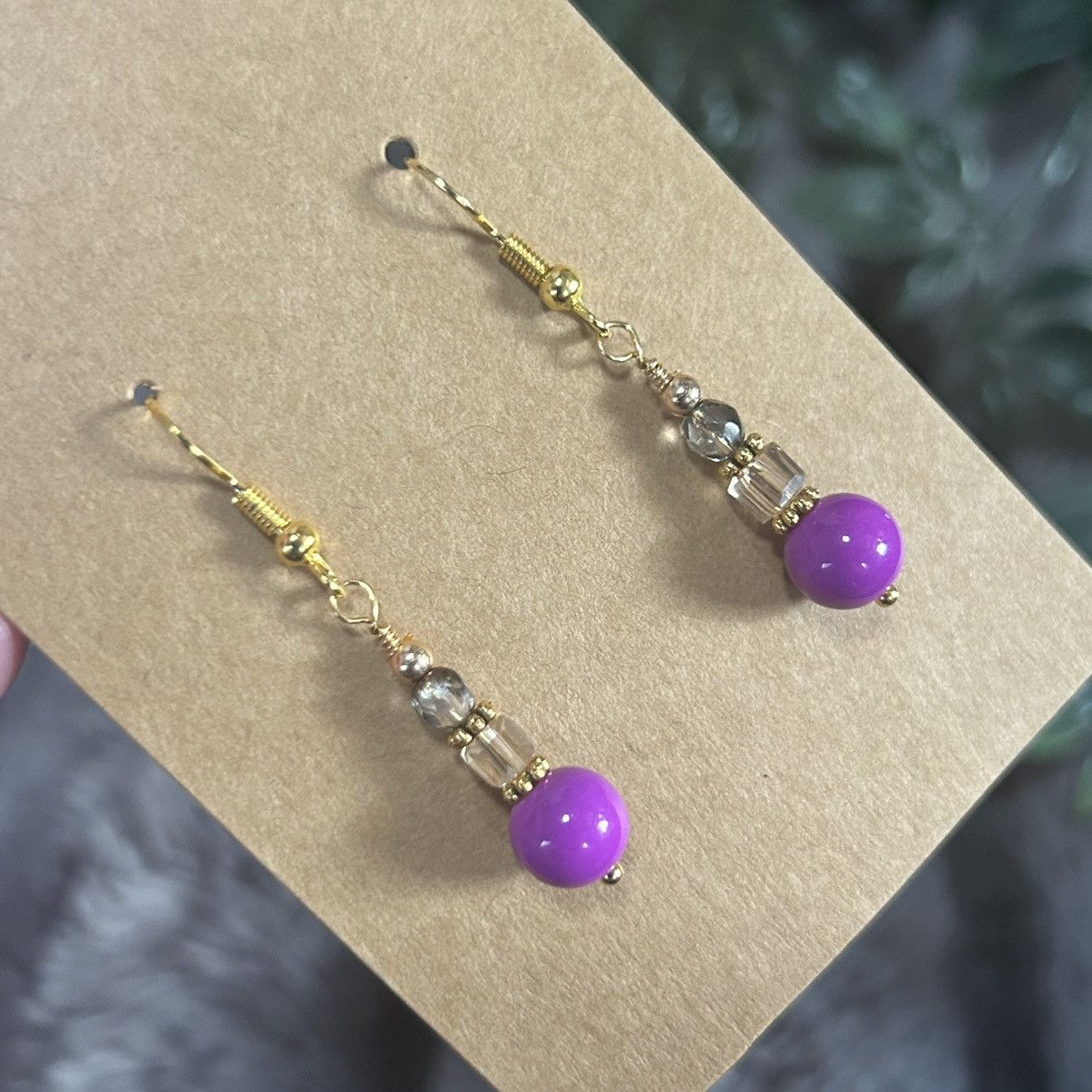 Handmade Handcrafted elegant art glass crystal dangle earrings Size ONE SIZE - 1 Thumbnail