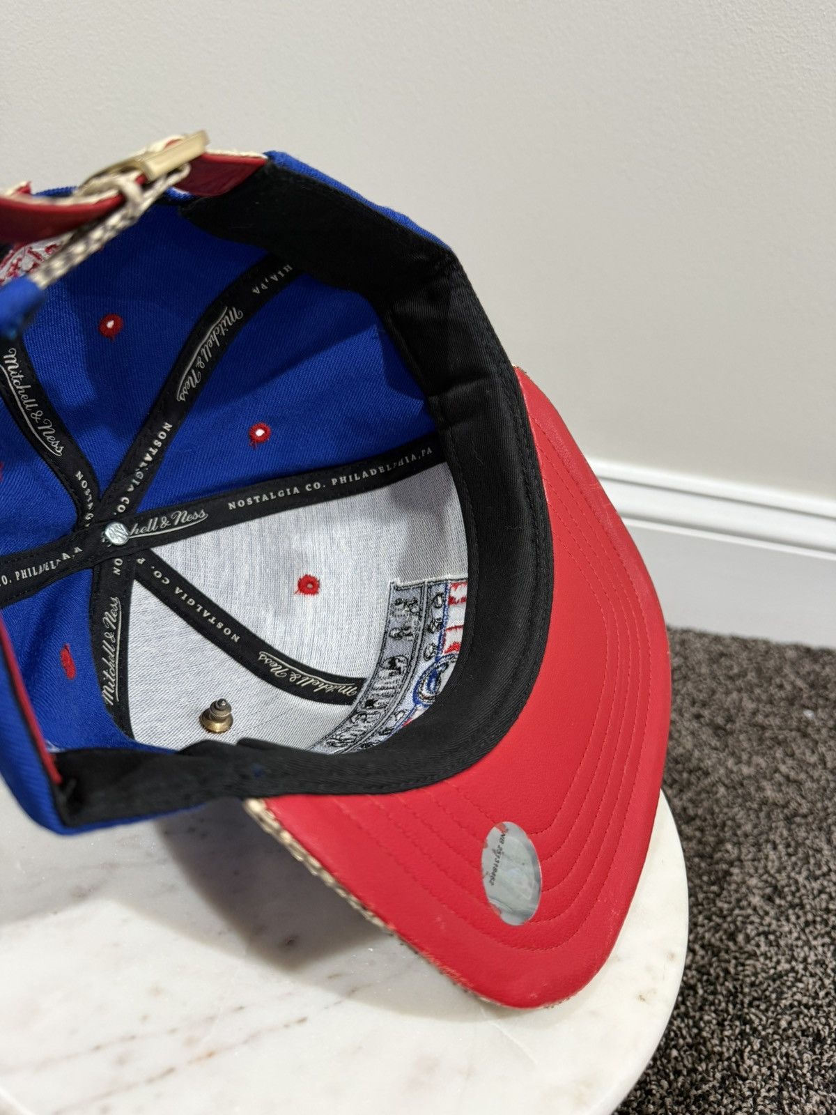 Just Don Just Don x Mitchell & Ness ABA New Jersey Americans Blue Hat Size ONE SIZE - 9 Thumbnail