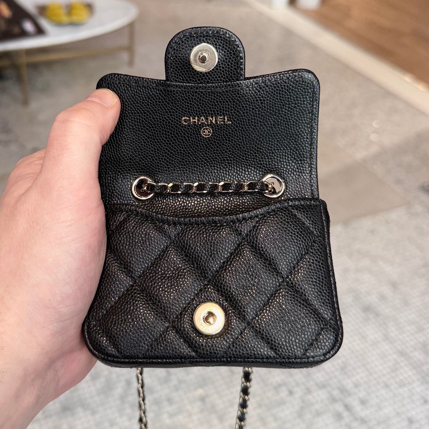 Chanel Chanel 2021 Black Caviar Mini Chain Belt Bag Size ONE SIZE - 8 Thumbnail