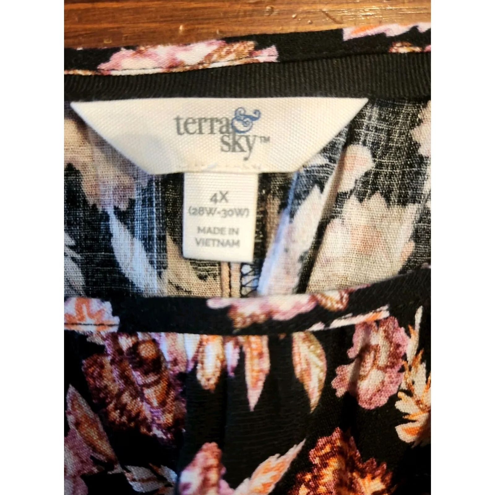 Vintage Terra & Sky Women Plus Size 4X Floral Paisley Balloon Sleeve Blouse Size XXL / US 16-18 / IT 52-54 - 5 Thumbnail