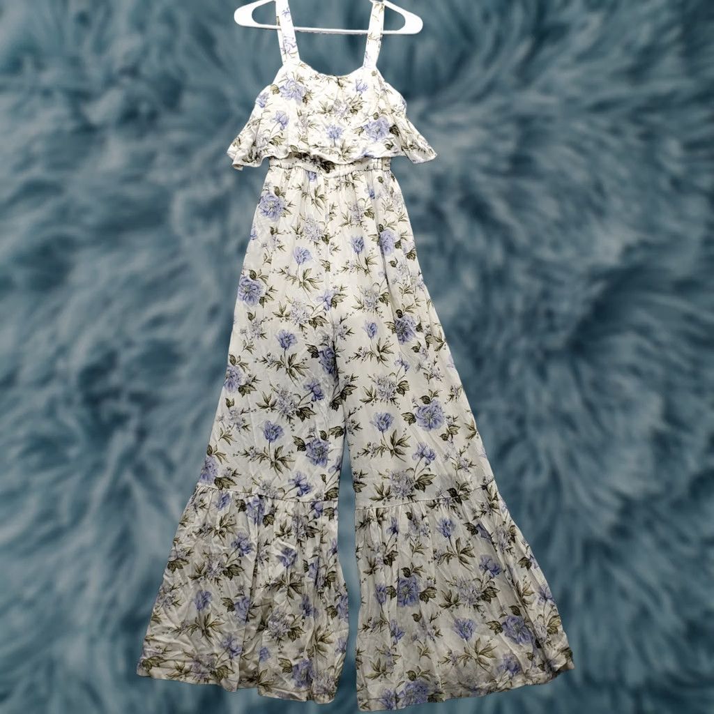 American Eagle Outfitters American Eagle Outfitters Jumpsuit Womens 2XS Floral Cinch Waist Wide Strap Multicolor Sleeveless Size 24" / US 00 / IT 34 - 1 Thumbnail