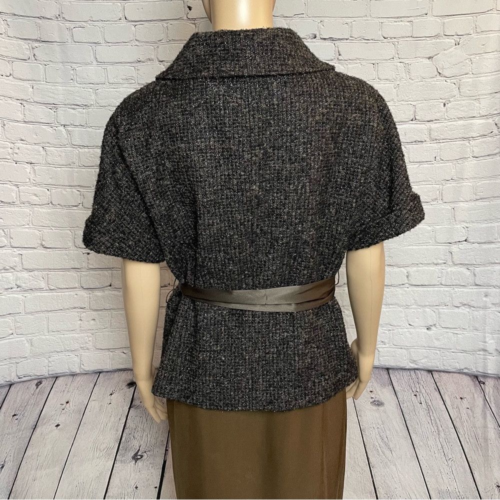 Lafayette 148 Lafayette 148 Wool Blend Short Sleeve Brown Jacket with Sat Size XL / US 12-14 / IT 48-50 - 3 Thumbnail