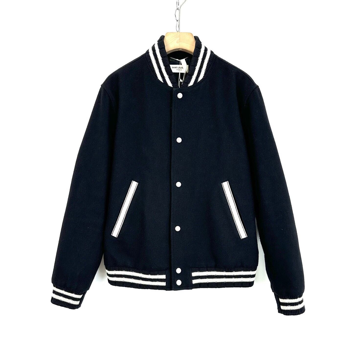 Saint Laurent Paris Saint Laurent Black Embroidered Logo Jacket Size US L / EU 52-54 / 3 - 1 Thumbnail