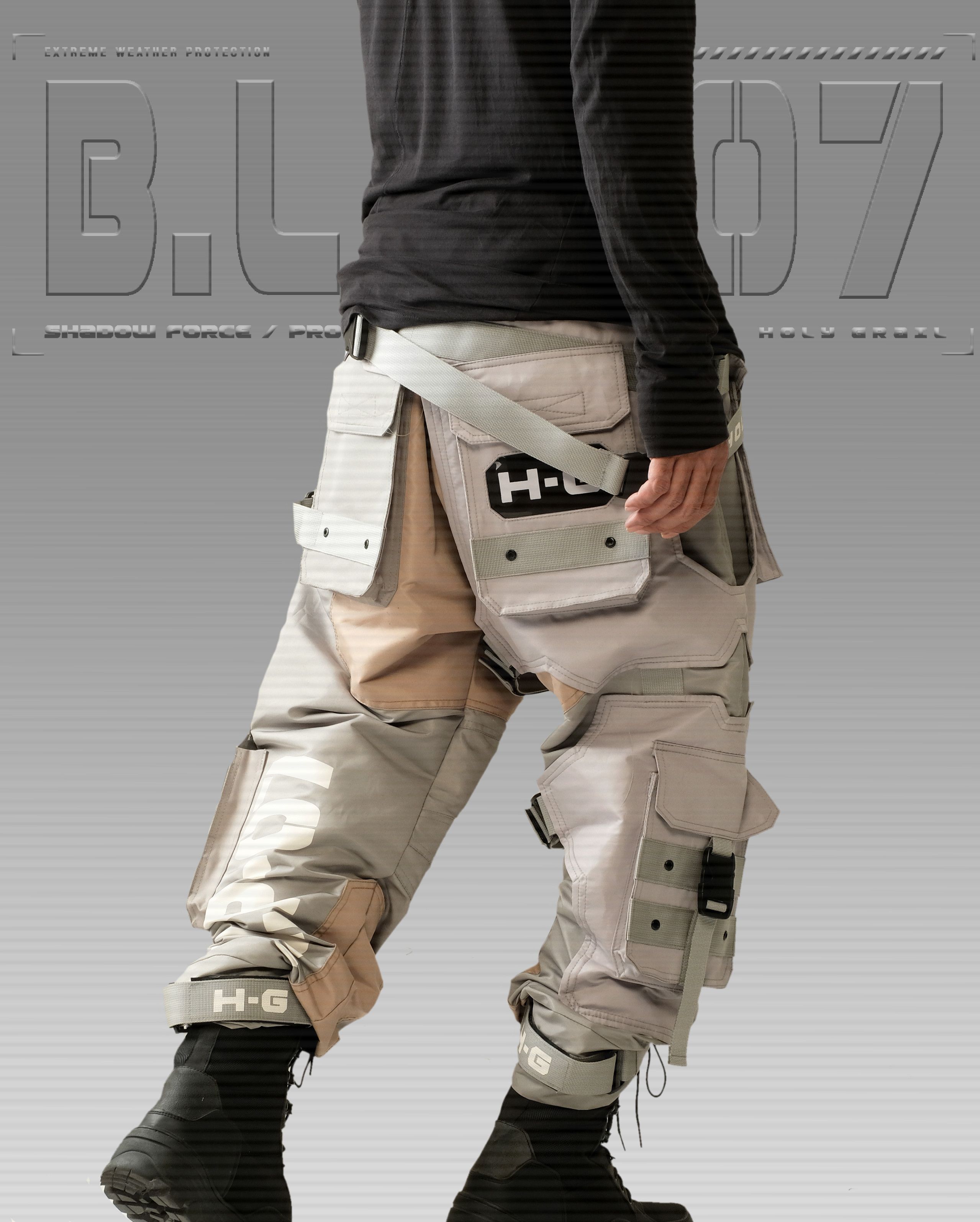 Hi Tec H-G PRO-TECH-TOR "SHADOW FORCE" TECHWEAR CYBERPUNK HOLYGRAIL Size US 34 / EU 50 - 3 Thumbnail
