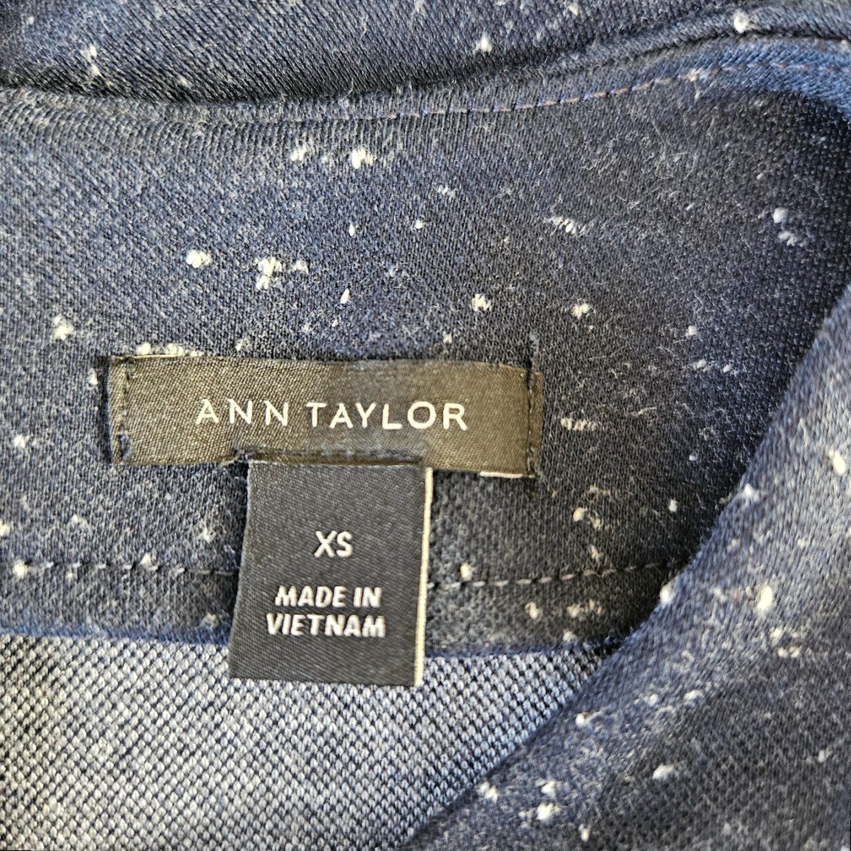 Ann Taylor Ann Taylor Womens Top Blouse XS Blue White Speckled Long Sleeve Peplum Size XS / US 0-2 / IT 36-38 - 5 Thumbnail