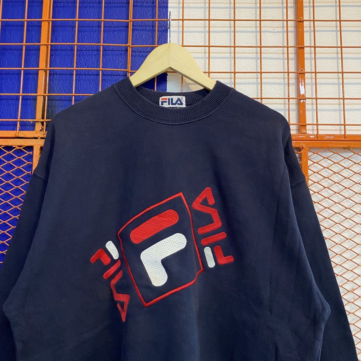 Fila × Vintage Vintage Fila Embroidery Sweatshirt Crewneck Big Logo Size US XL / EU 56 / 4 - 2 Thumbnail