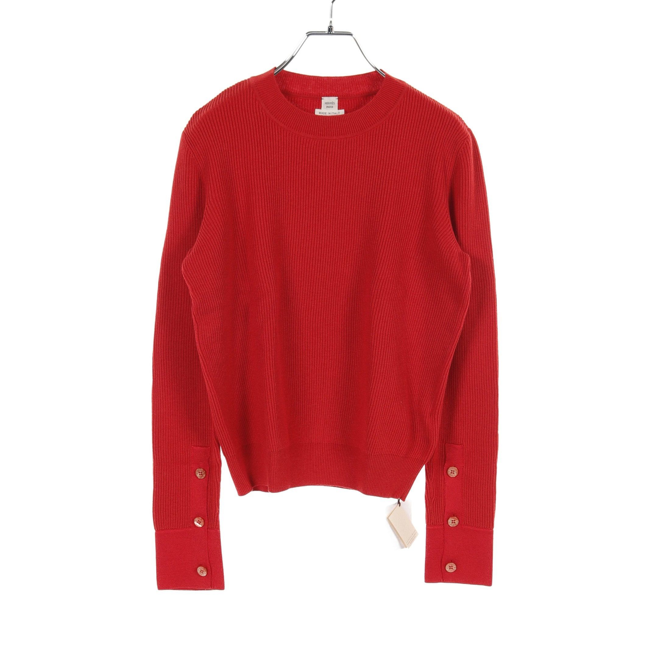 Hermes Hermes Knit Wool Cotton Red Size ONE SIZE - 1 Thumbnail