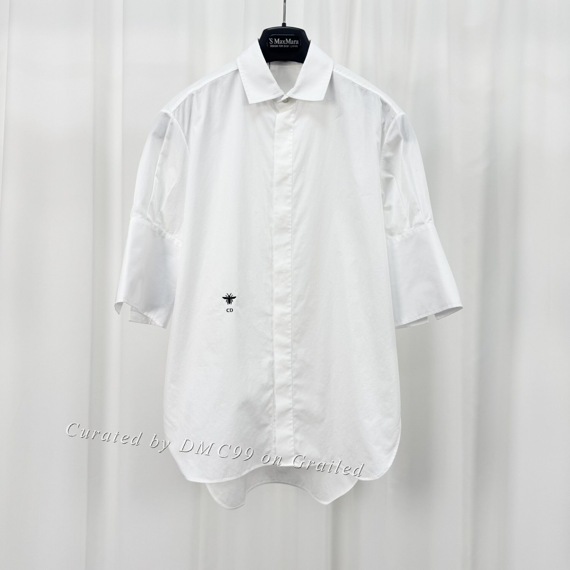 Dior Dior Embroidered Bee Poplin Short-Sleeve Shirt Size XXS / US 00 / IT 34 - 1 Thumbnail