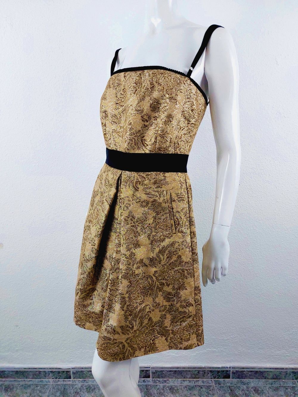 Dolce & Gabbana Dolce & Gabbana Gold Floral Gold Amy Winehouse Gown Dress Size M / US 6-8 / IT 42-44 - 11 Thumbnail