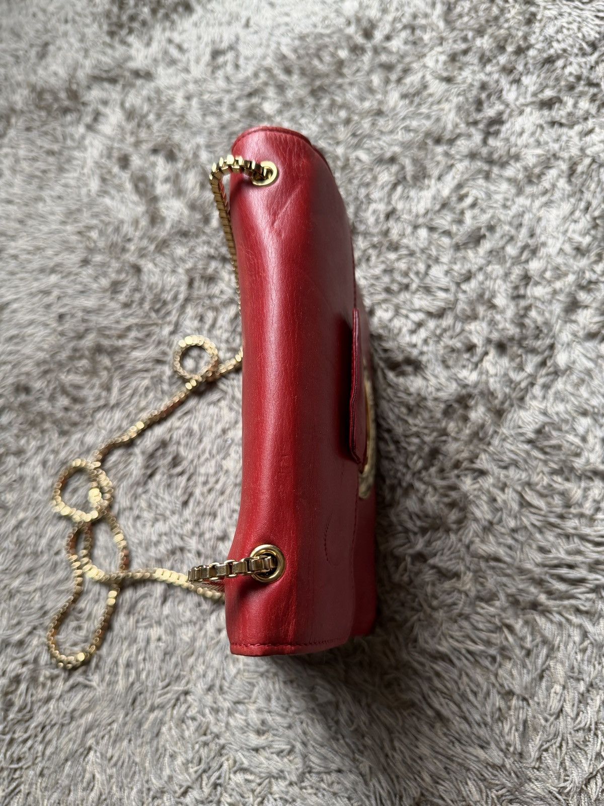 Salvatore Ferragamo Salvatore Ferragamo Red Lipstick Leather Thalia Shoulder Bag Size ONE SIZE - 11 Thumbnail