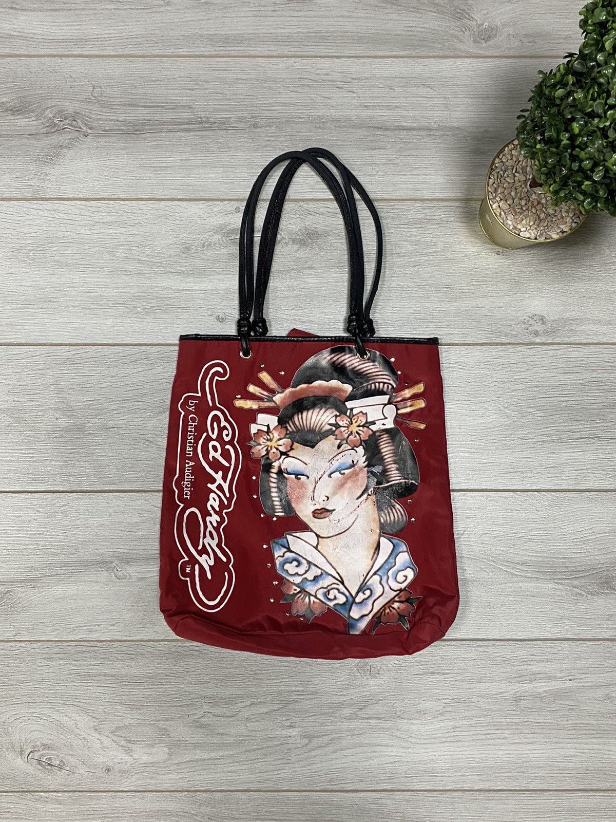 Ed Hardy Ed Hardy Japanese Geisha big logo bag shopper handle Size ONE SIZE - 1 Thumbnail