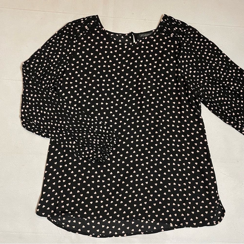 Adrianna Papell NWT New $79 Adrianna Papell Heart Printed Long Pleated Slee Size L / US 10 / IT 46 - 4 Thumbnail